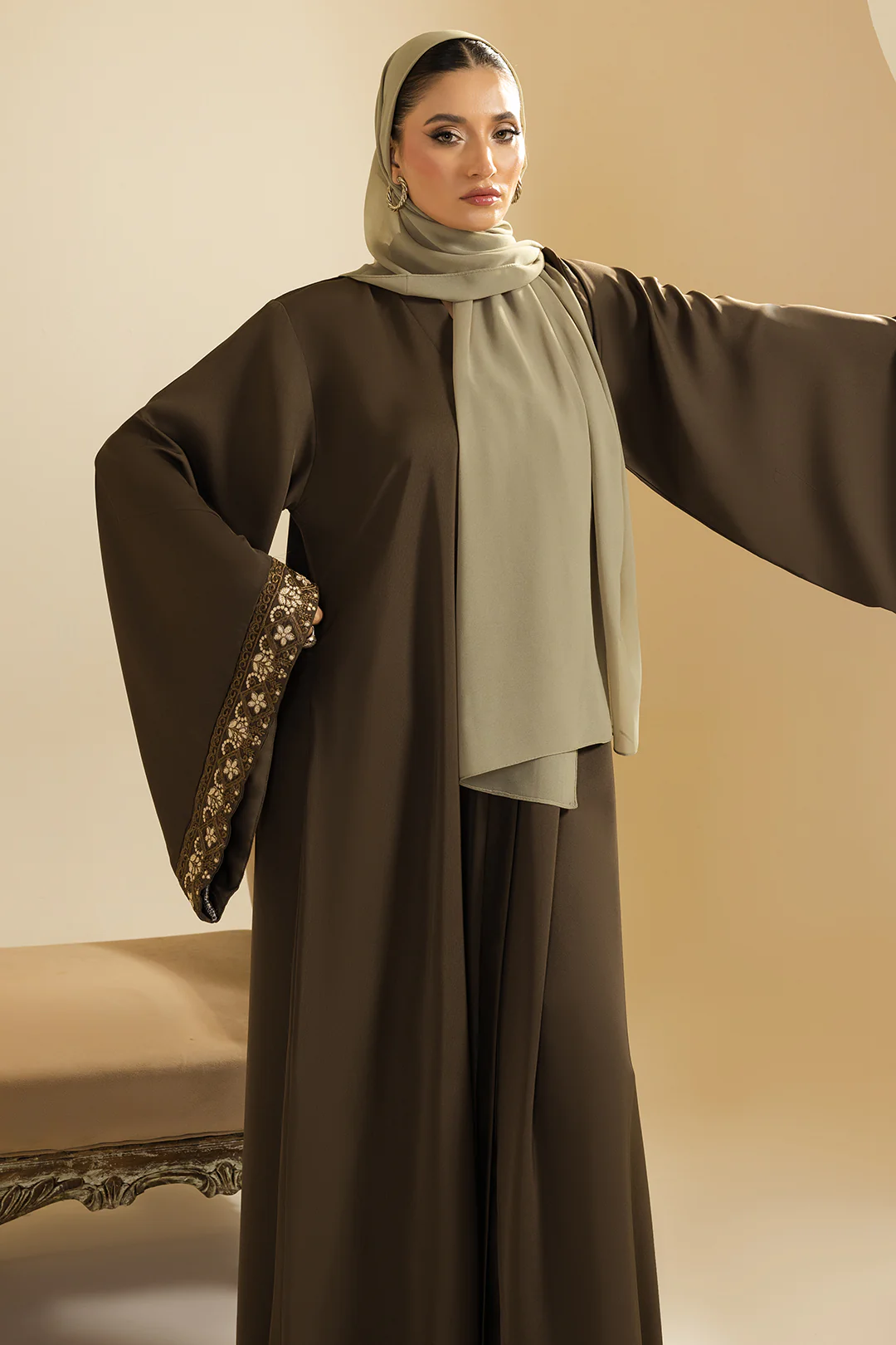 Double Upper Abaya - 5016 - Image 8