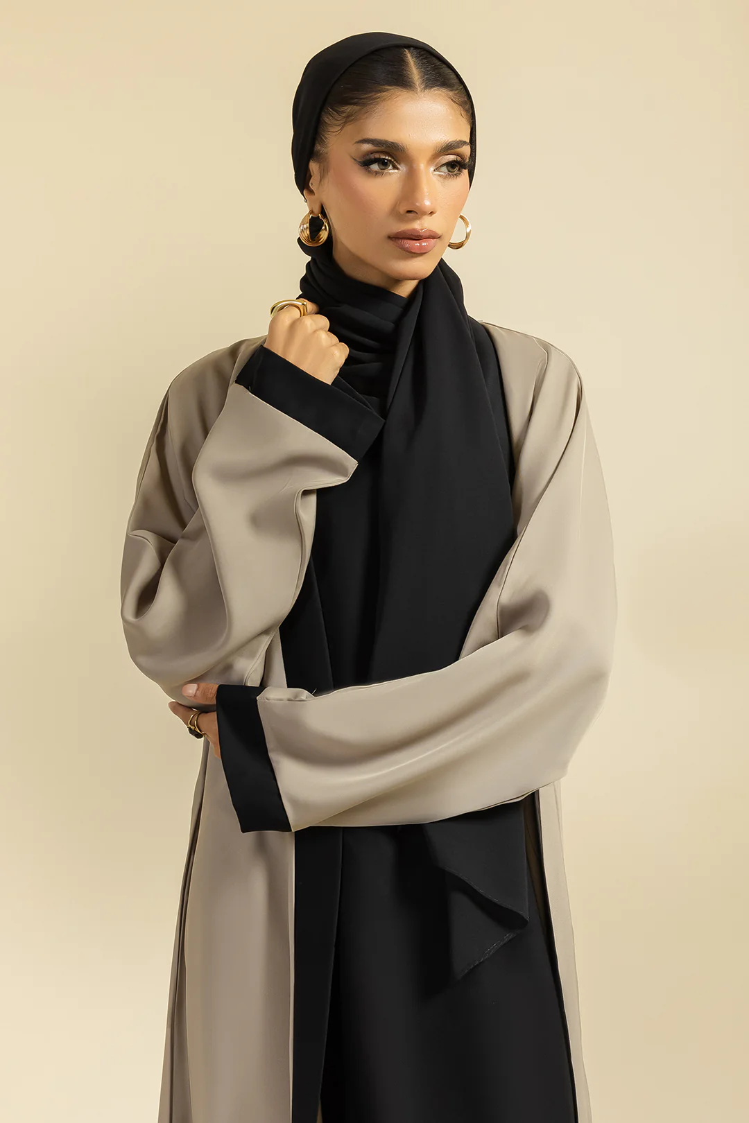 Double Upper Abaya - 5024 - Image 3