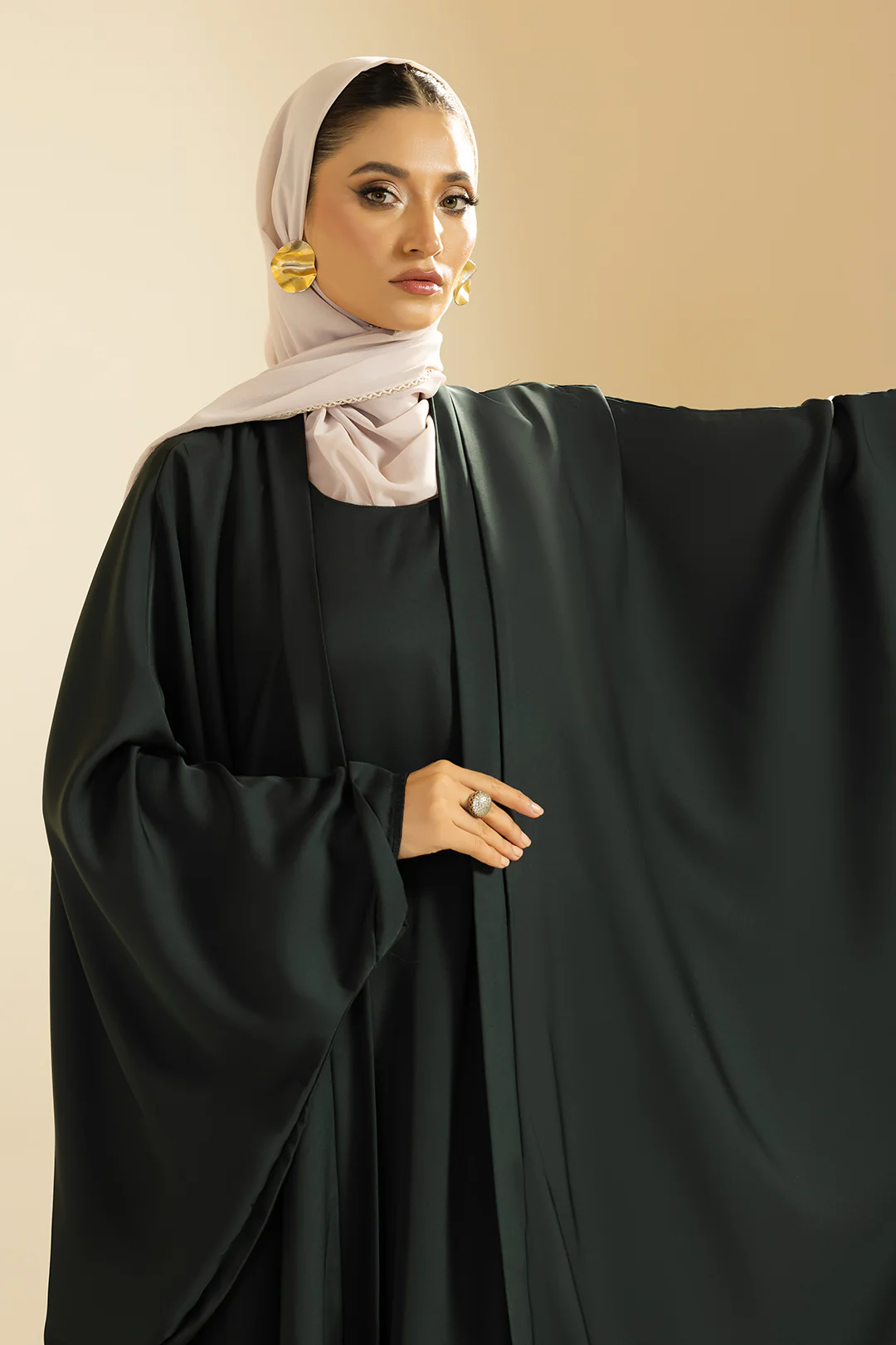 Double Upper Butterfly Abaya - 5029 - Image 2