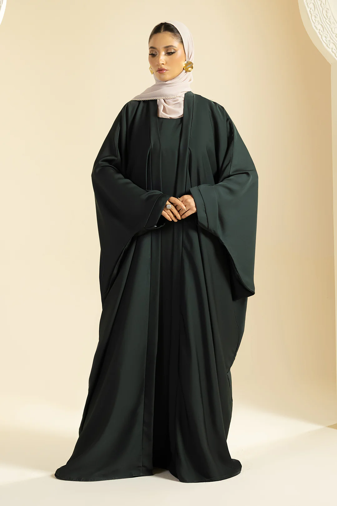 Double Upper Butterfly Abaya - 5029 - Image 4