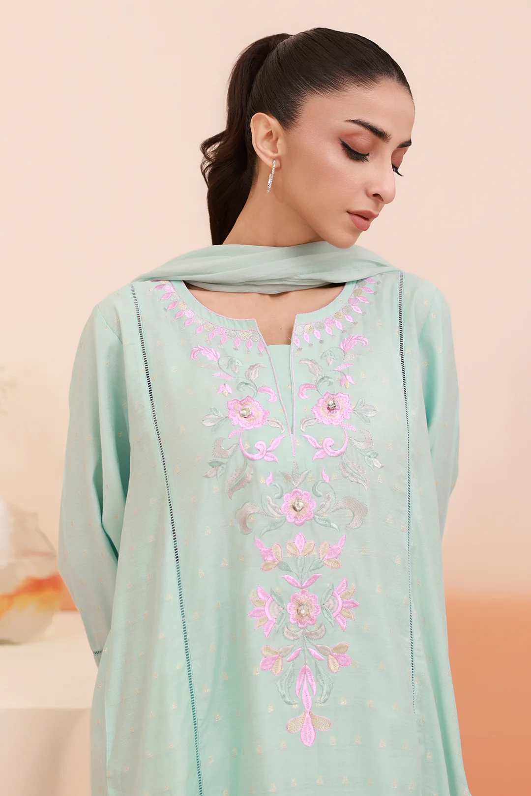 Embroidered Kurta Dupatta Trouser - 1989 - Image 4