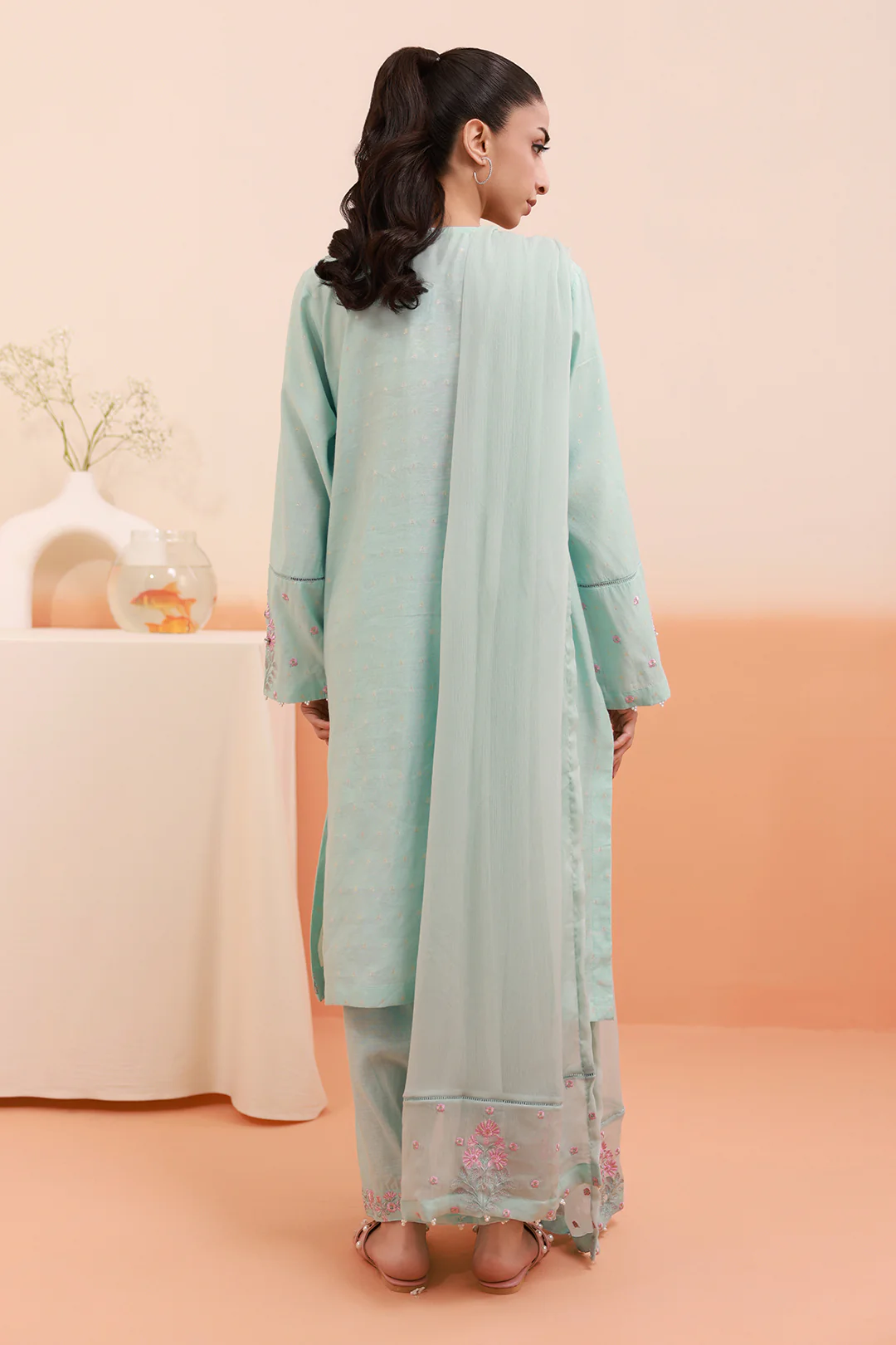 Embroidered Kurta Dupatta Trouser - 1989 - Image 7