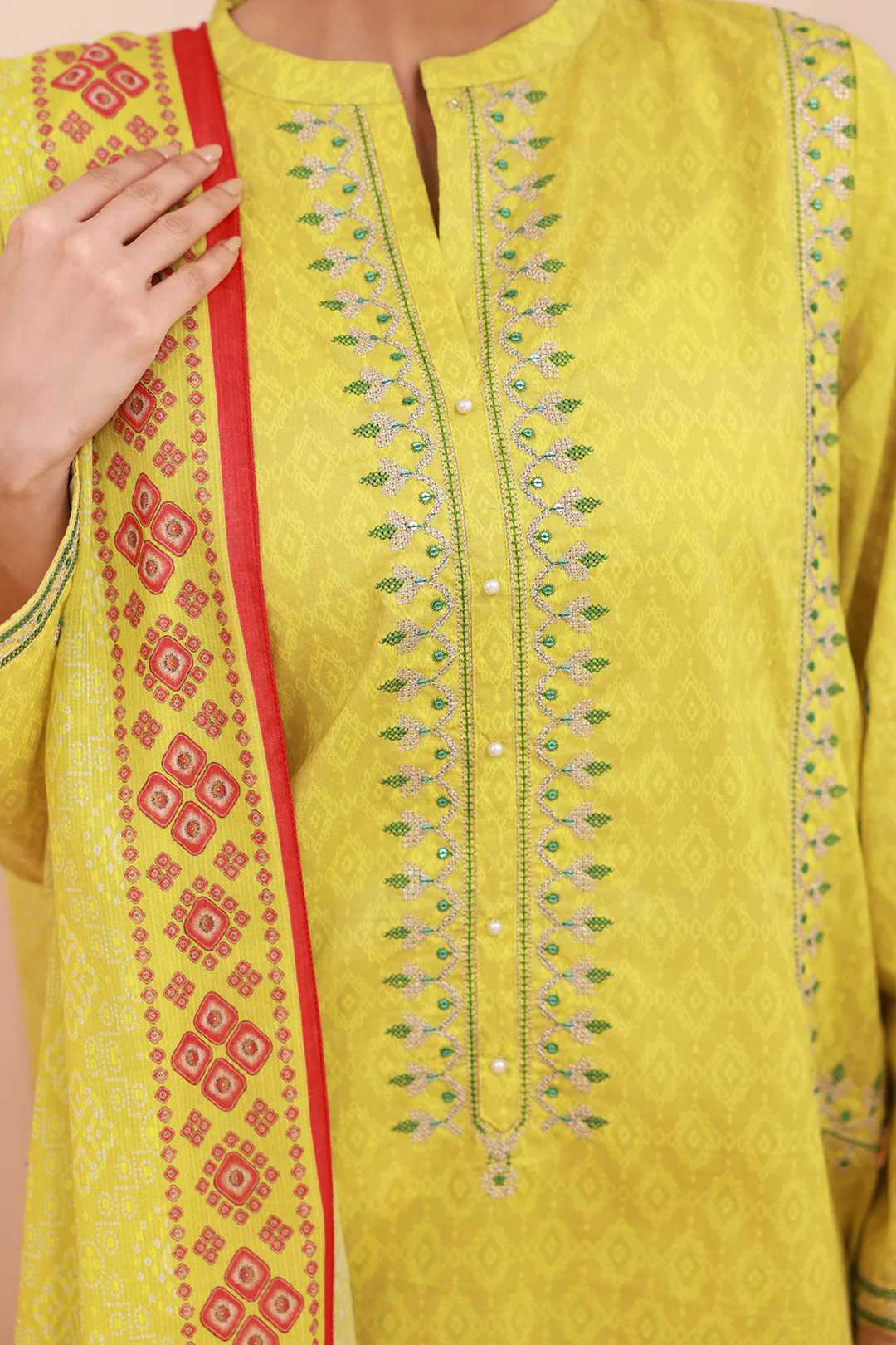 Embroidered Kurta Dupatta Trouser - 2116 - Image 5