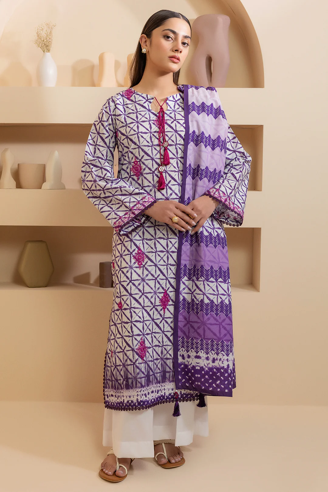 Embroidered Shirt Dupatta - 0241 - Image 4