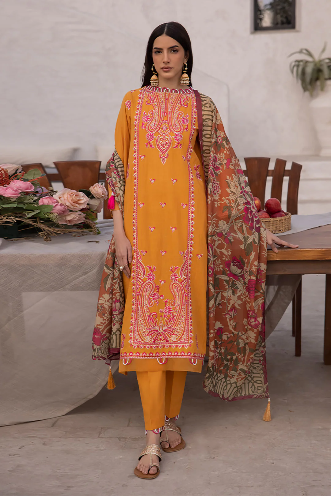 Embroidered Shirt Shalwar Dupatta - 1142 - Image 2