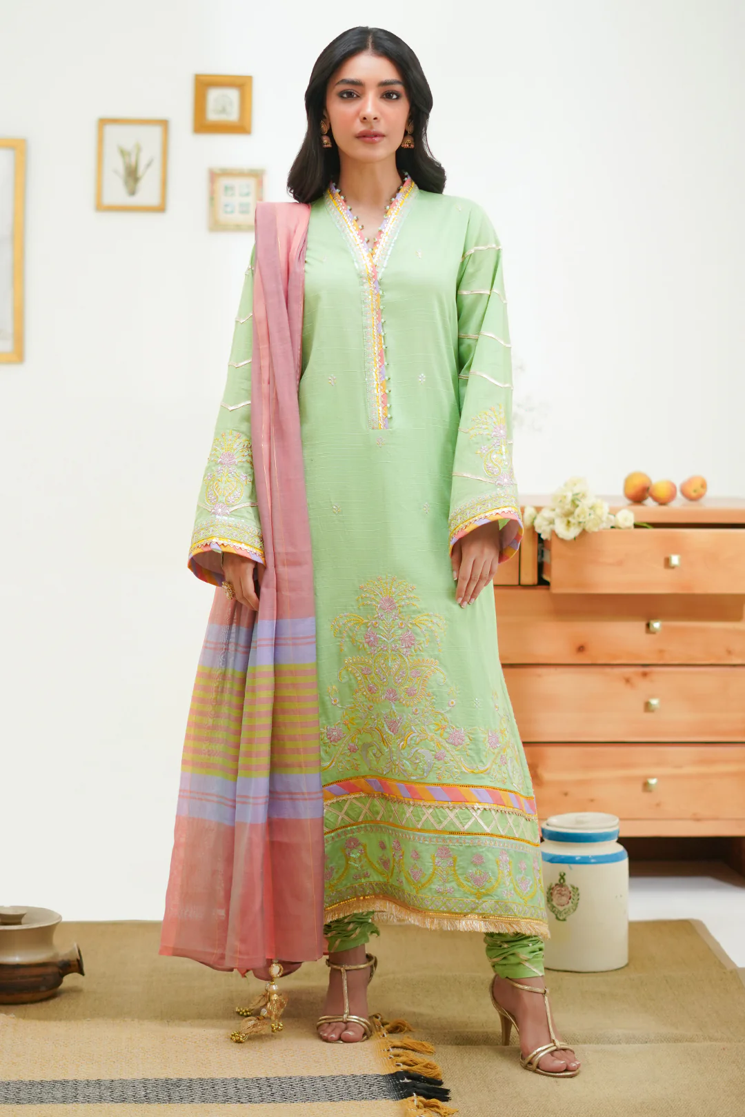Embroidered Shirt Shalwar Dupatta - 1278 - Image 2