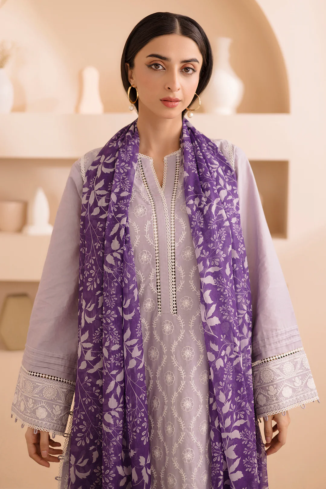 Embroidered Shirt Shalwar Dupatta - 0069 - Image 3
