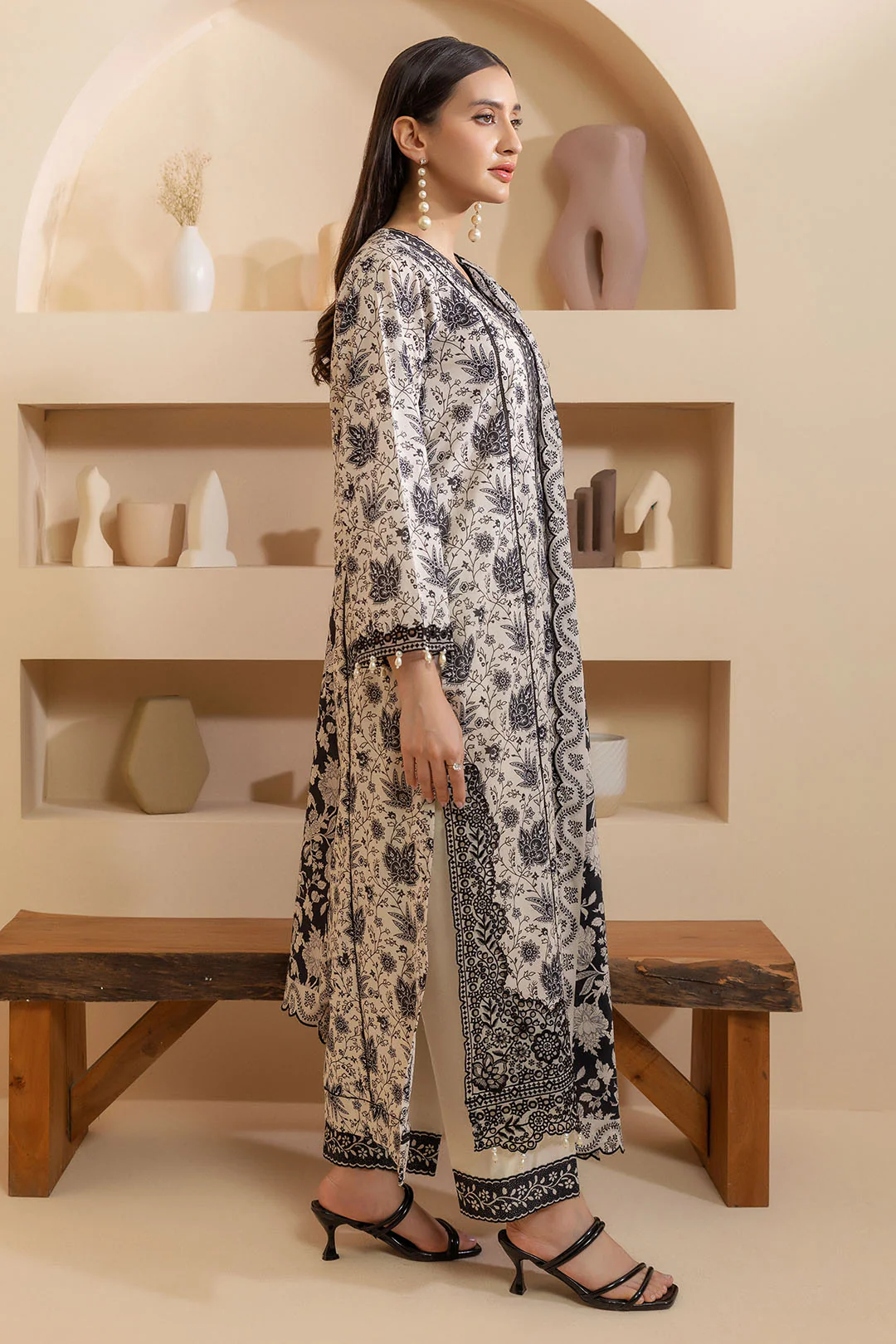 Embroidered Shirt Shalwar Dupatta - 0135 - Image 3