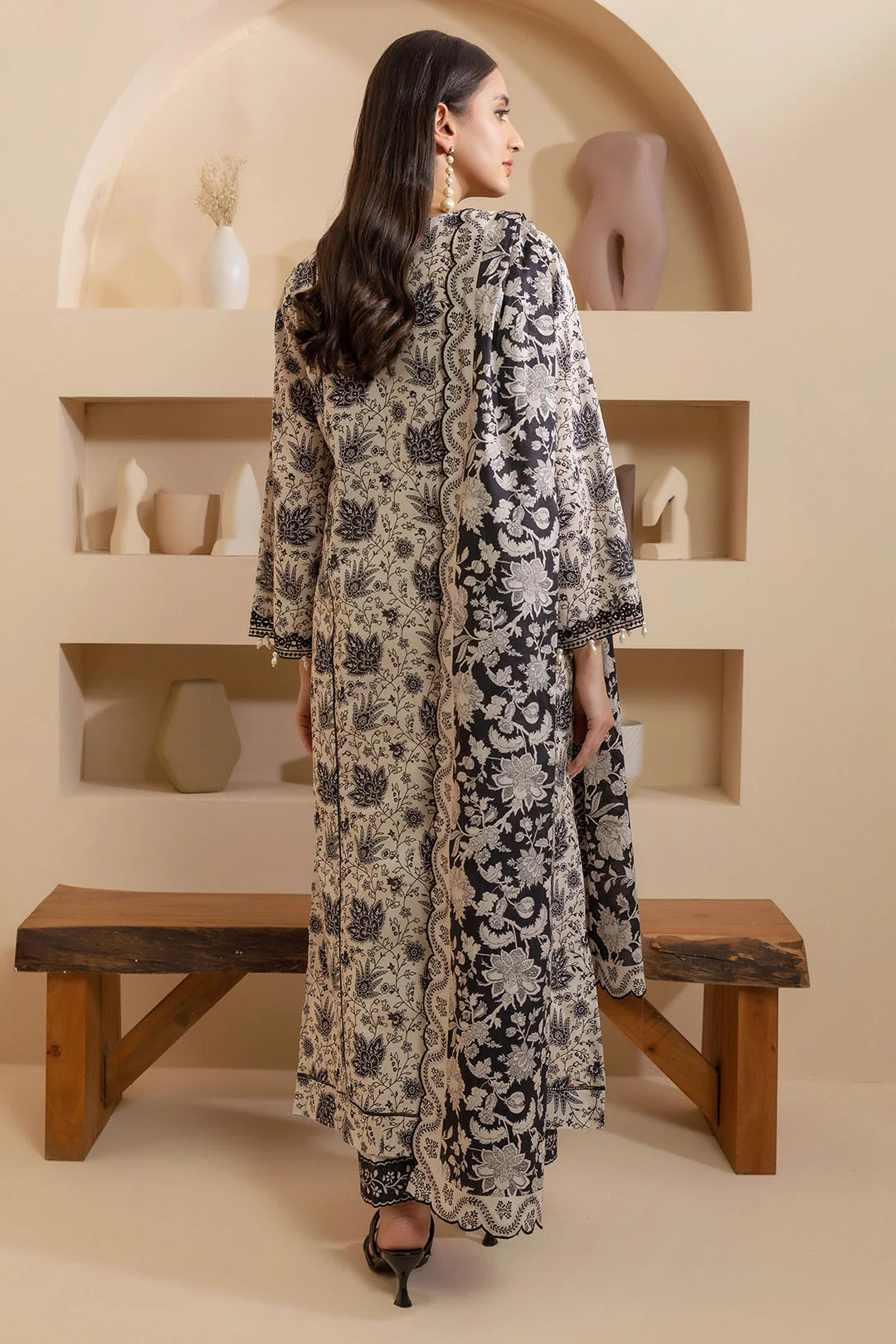 Embroidered Shirt Shalwar Dupatta - 0135 - Image 7
