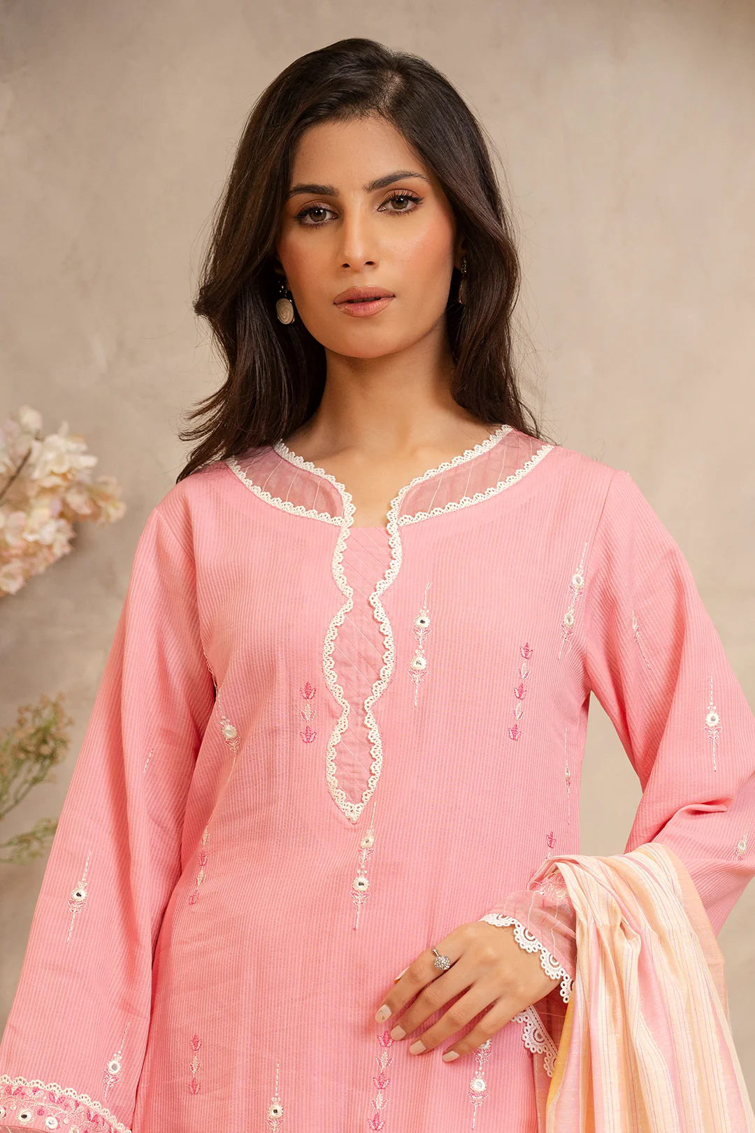 Embroidered Shirt Shalwar Dupatta - 0142 - Image 3