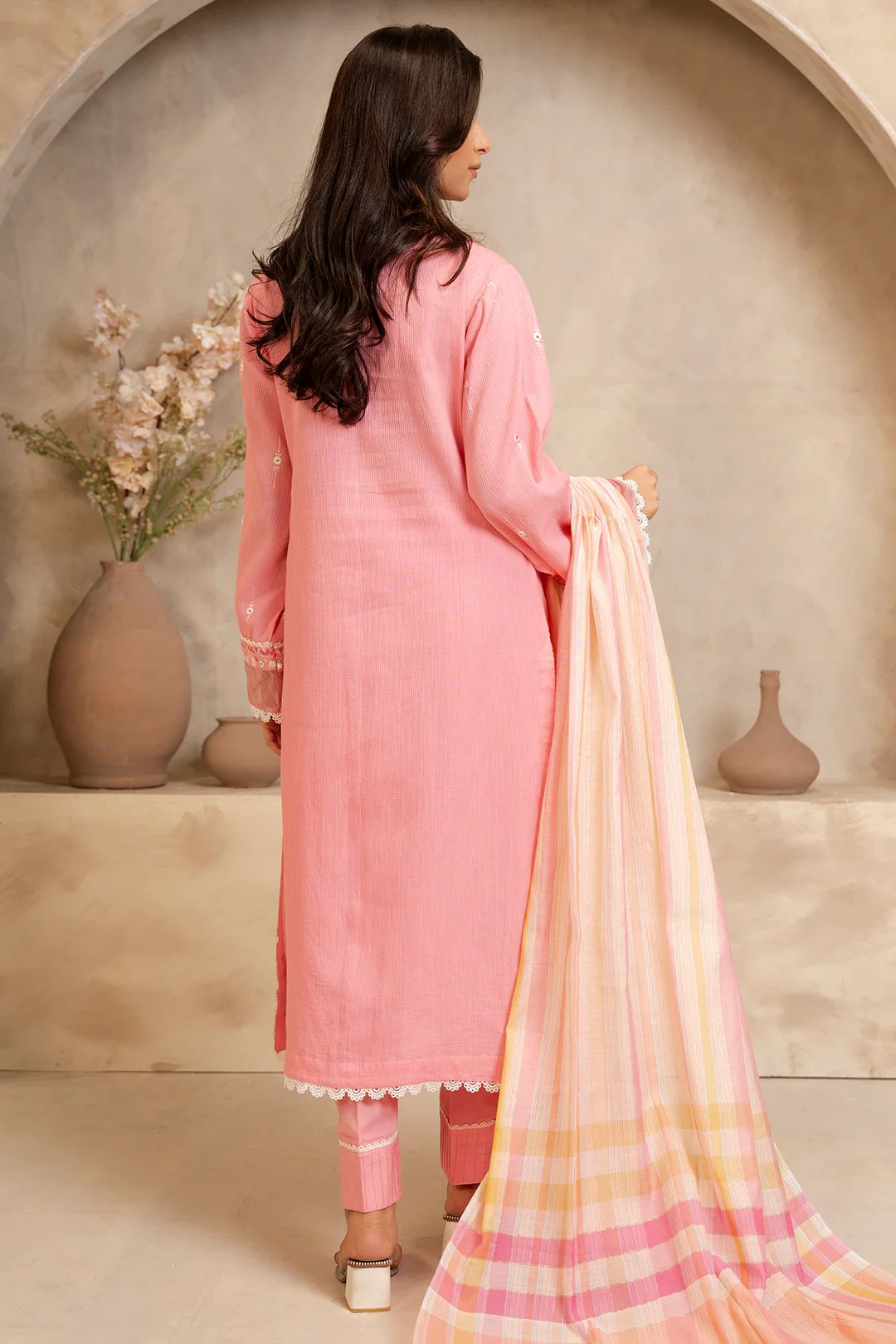 Embroidered Shirt Shalwar Dupatta - 0142 - Image 5