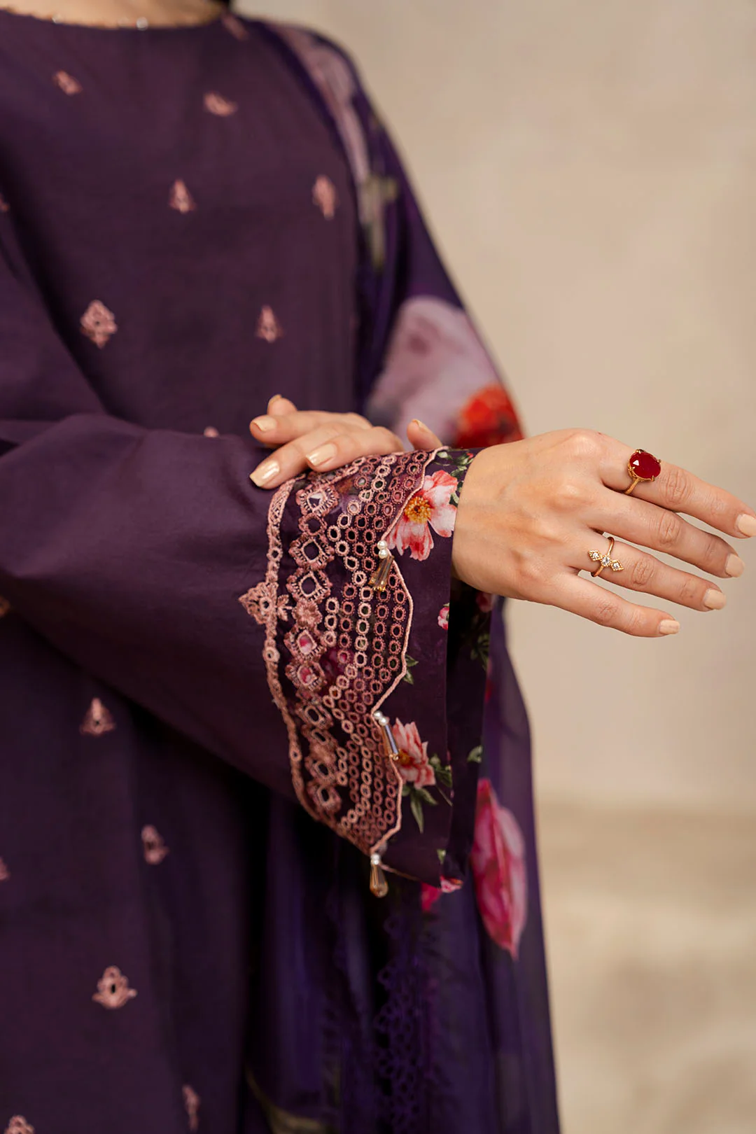 Embroidered Shirt Shalwar Dupatta - 0145 - Image 3