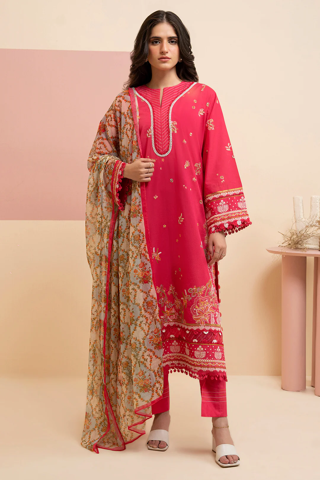 Embroidered Shirt Shalwar Dupatta - 0218