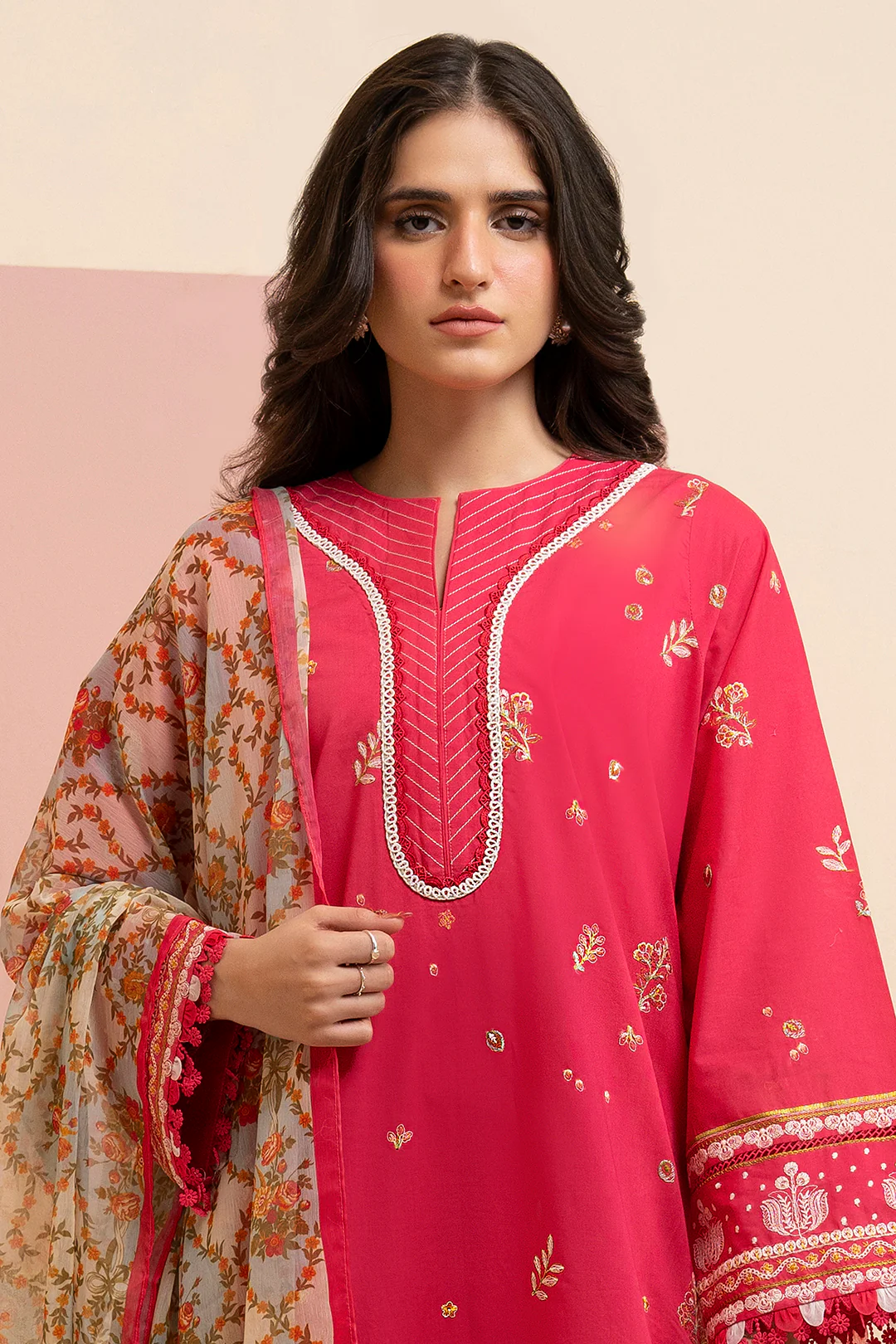 Embroidered Shirt Shalwar Dupatta - 0218 - Image 2