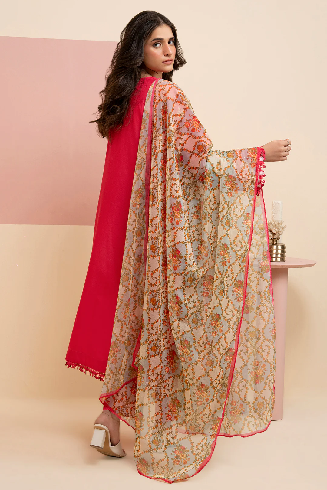 Embroidered Shirt Shalwar Dupatta - 0218 - Image 5