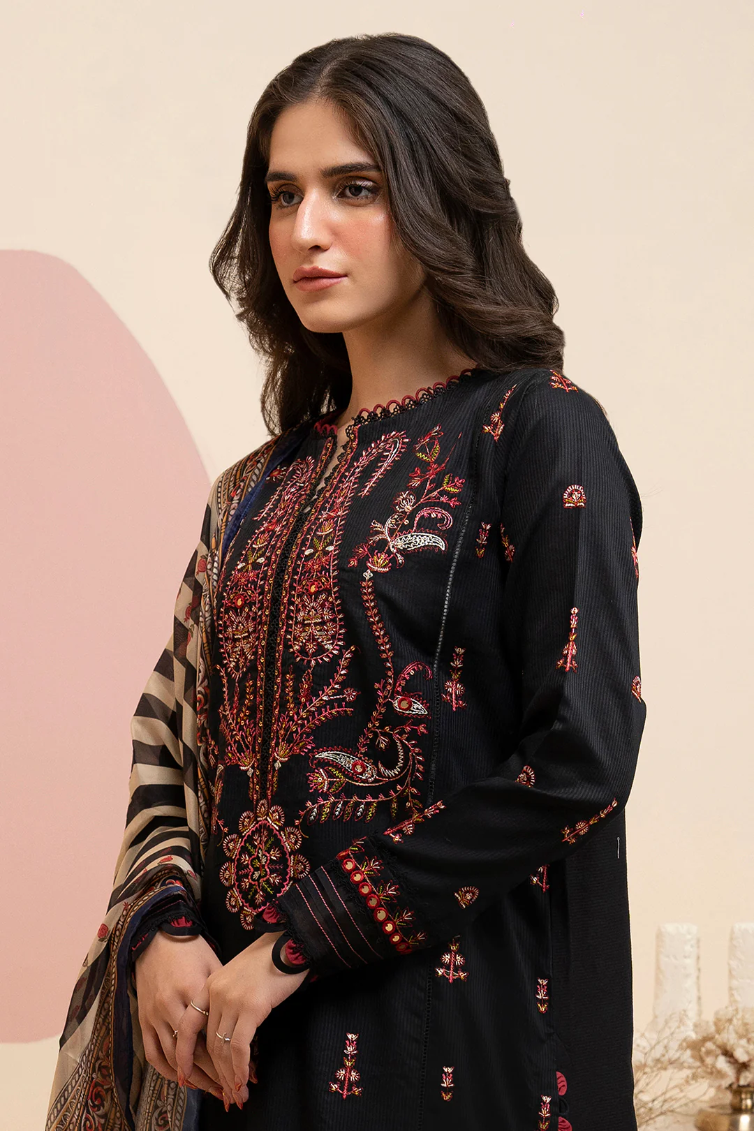 Embroidered Shirt Shalwar Dupatta - 0403 - Image 2