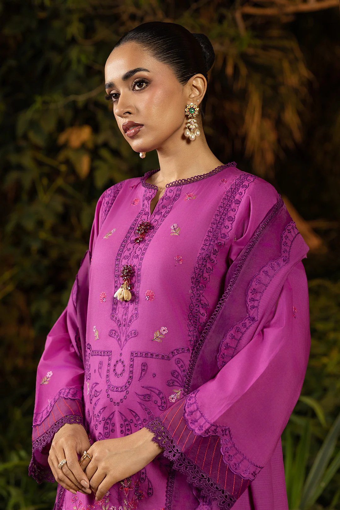 Embroidered Shirt Shalwar Dupatta - 0507 - Image 4