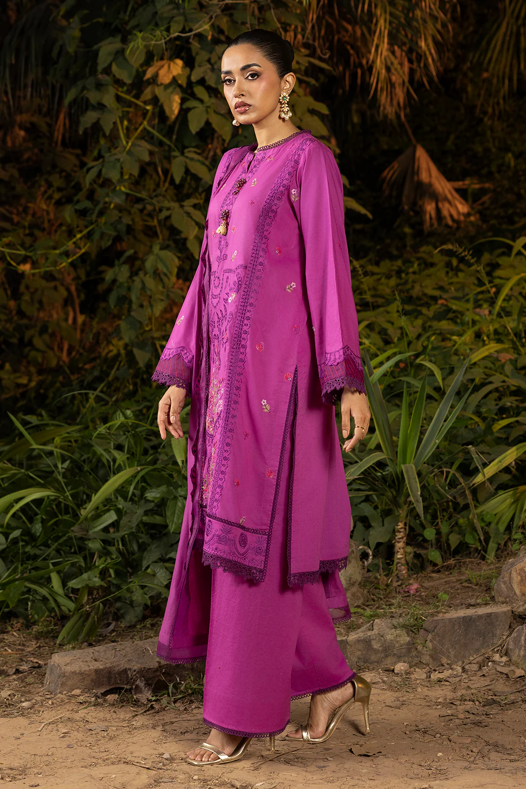 Embroidered Shirt Shalwar Dupatta - 0507 - Image 9