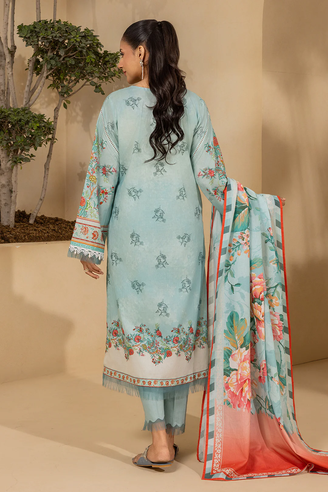Embroidered Shirt Shalwar Dupatta - 0641 - Image 9