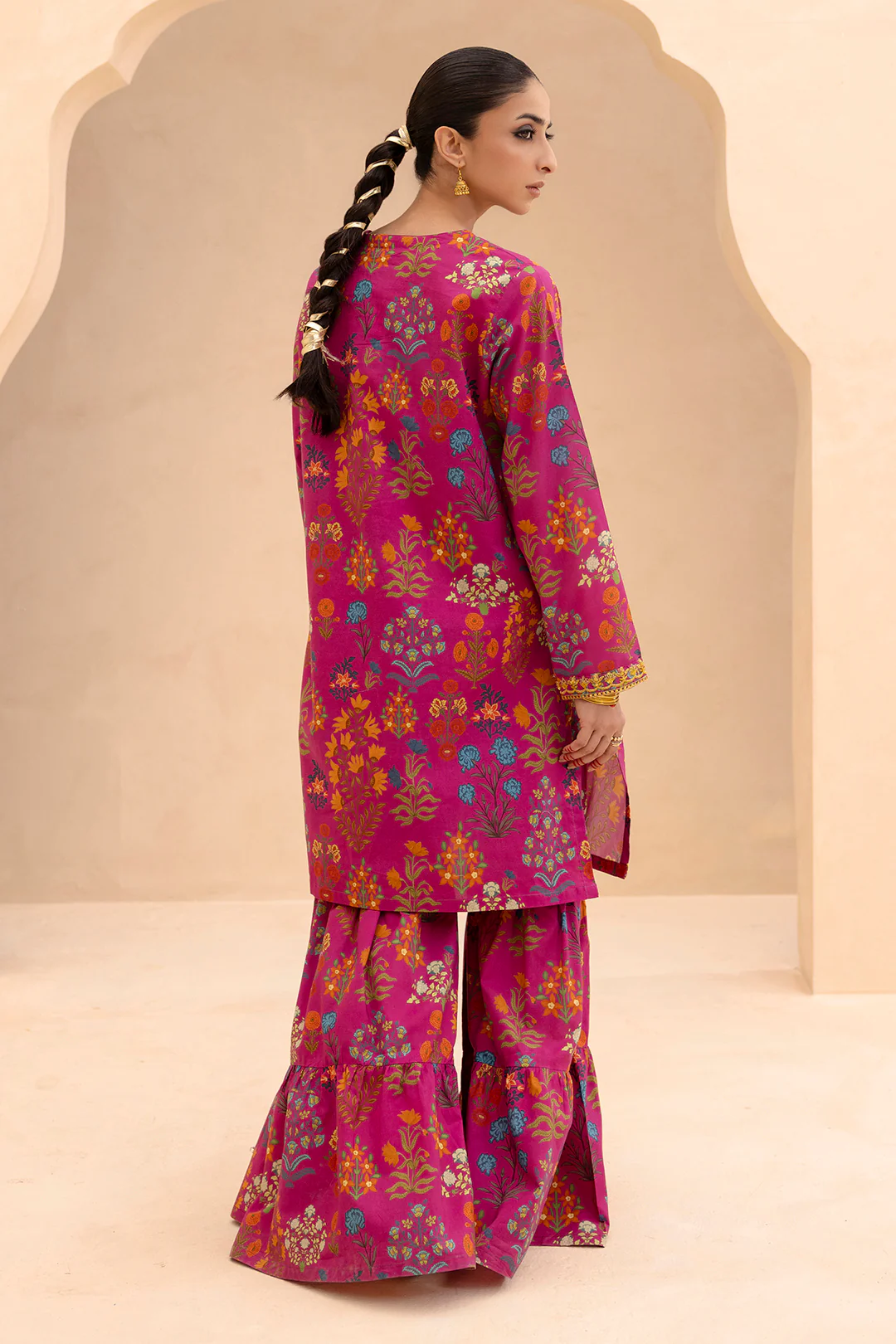 Embroidered Gharara Suit - 1616 - Image 12