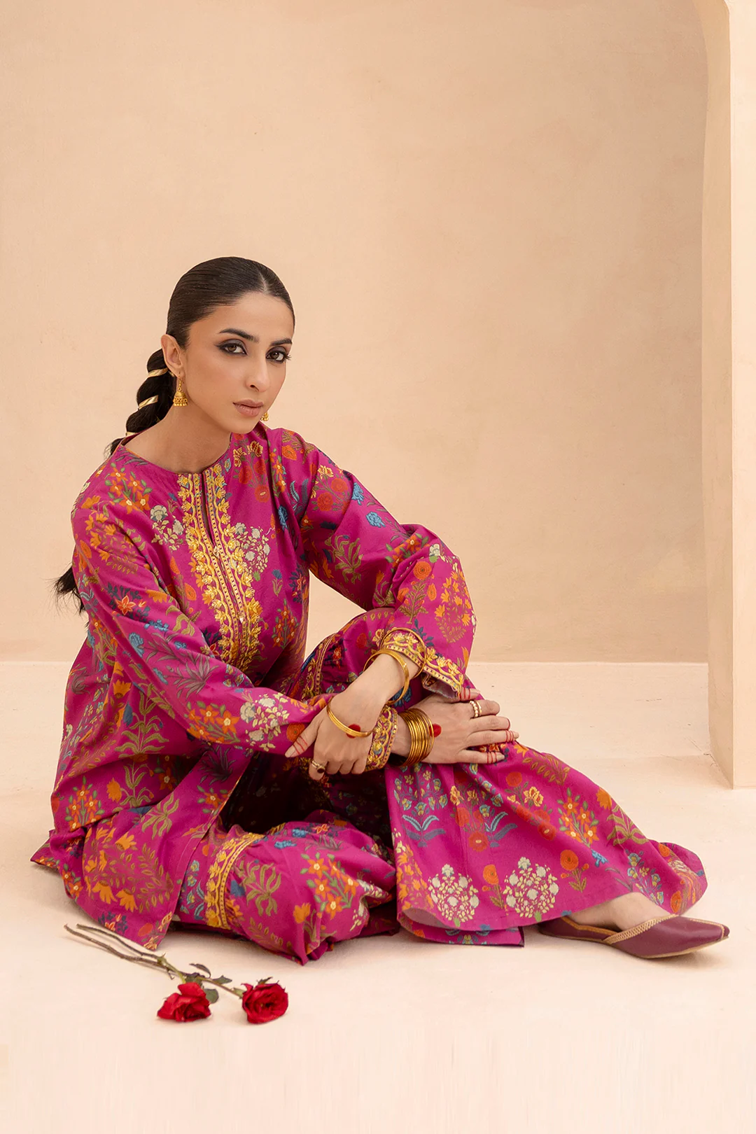 Embroidered Gharara Suit - 1616 - Image 14