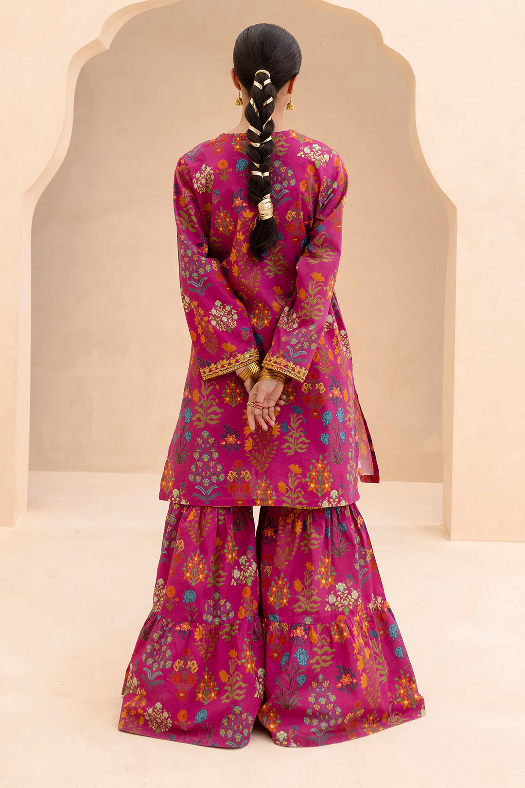 Embroidered Gharara Suit - 1616 - Image 16