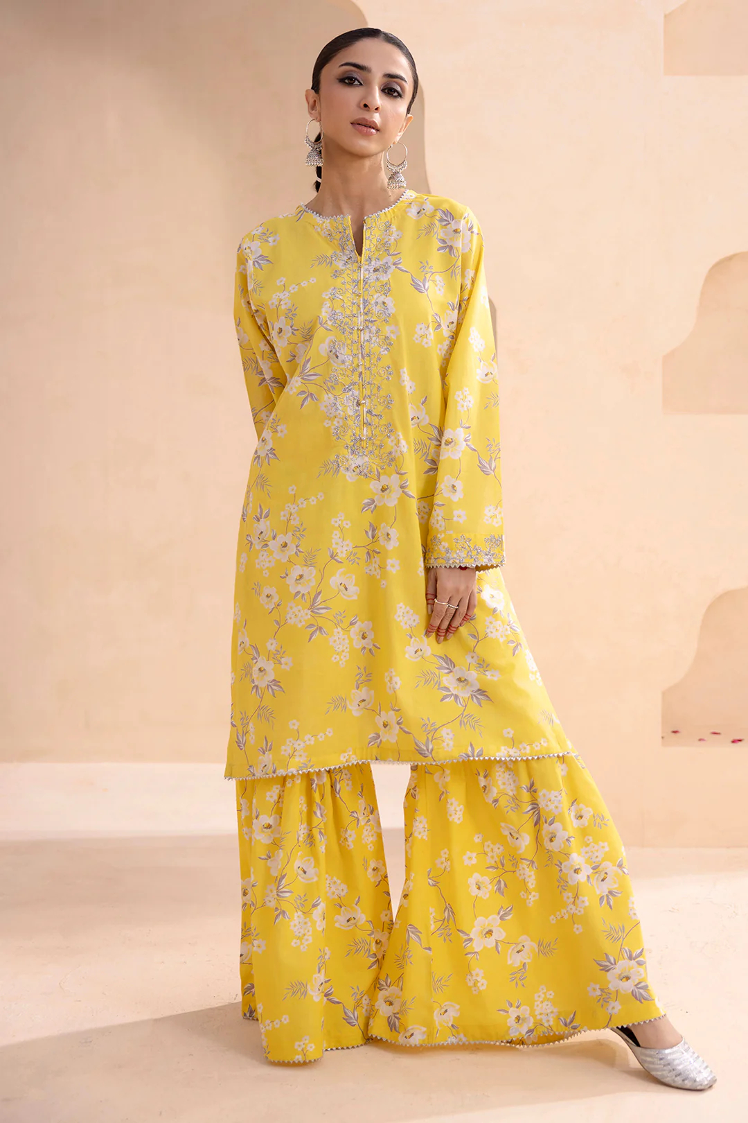 Embroidered Gharara Suit - 1686 - Image 8