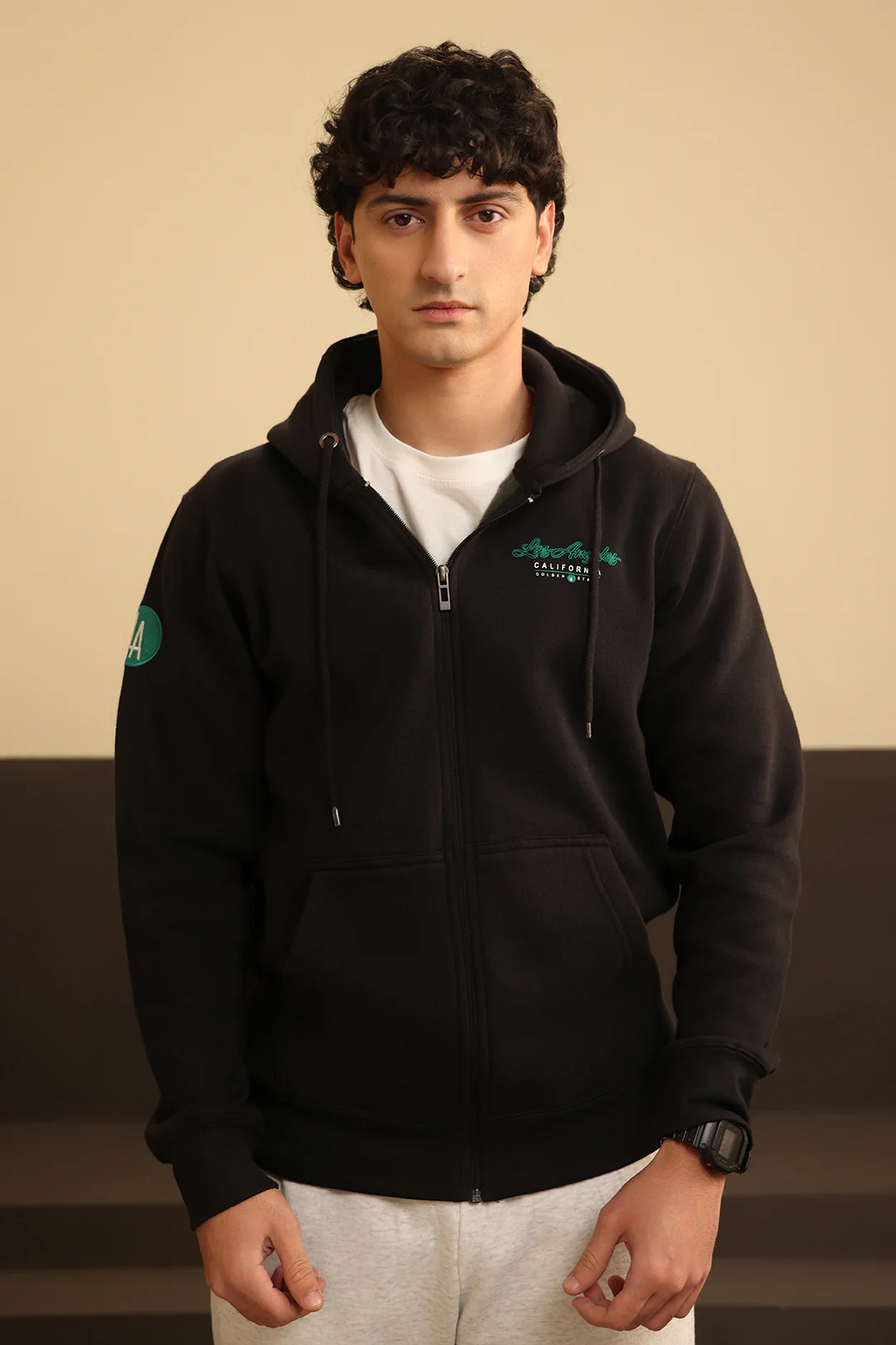 Graphic Zipper Hoodie - 5002