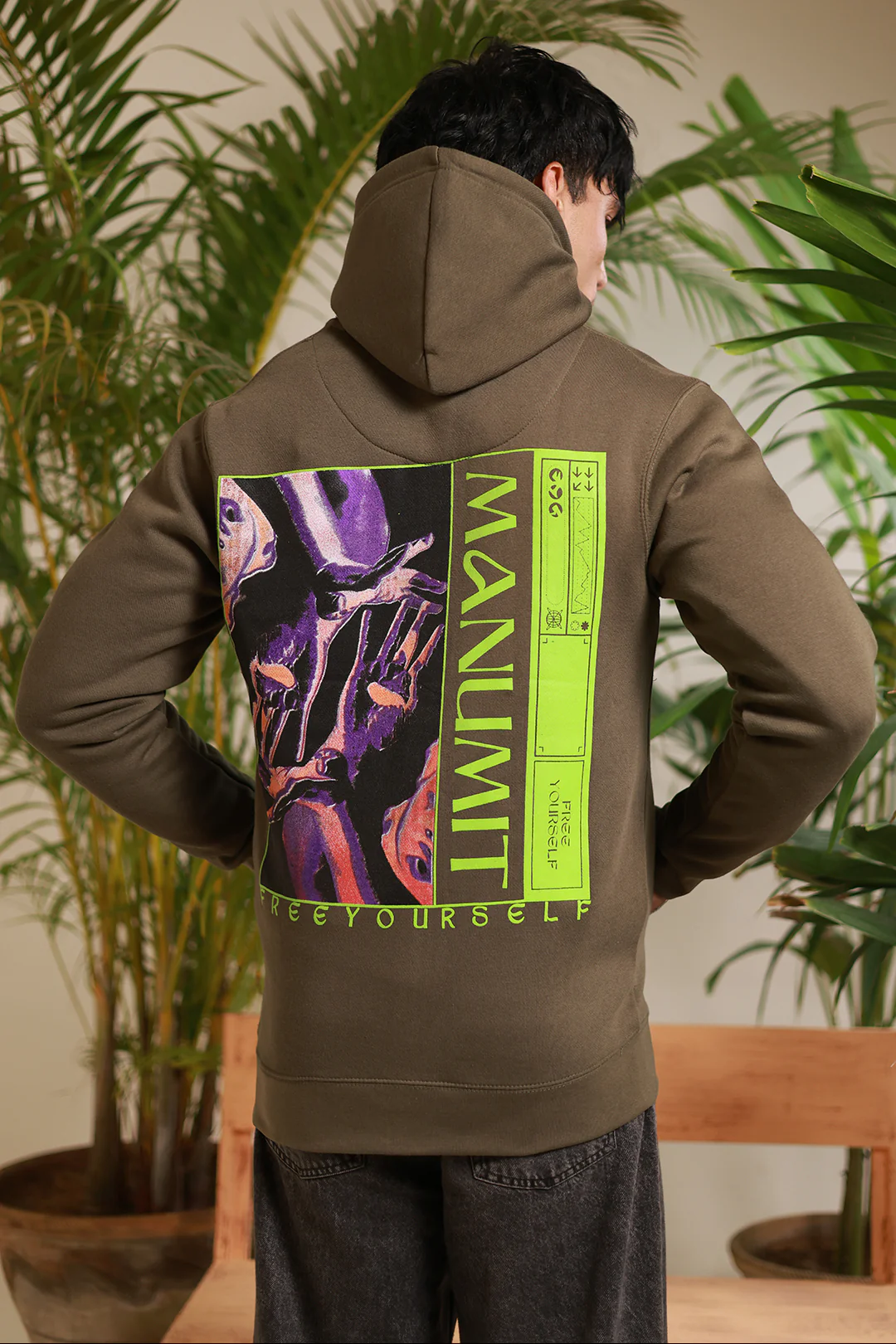 Graphic Zipper Hoodie - 5009 - Image 5