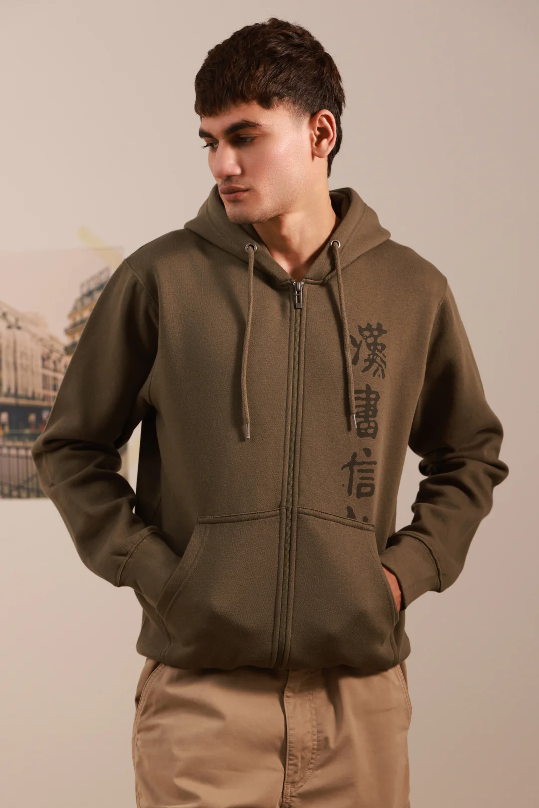 Graphic Zipper Hoodie - 5010 - Image 7