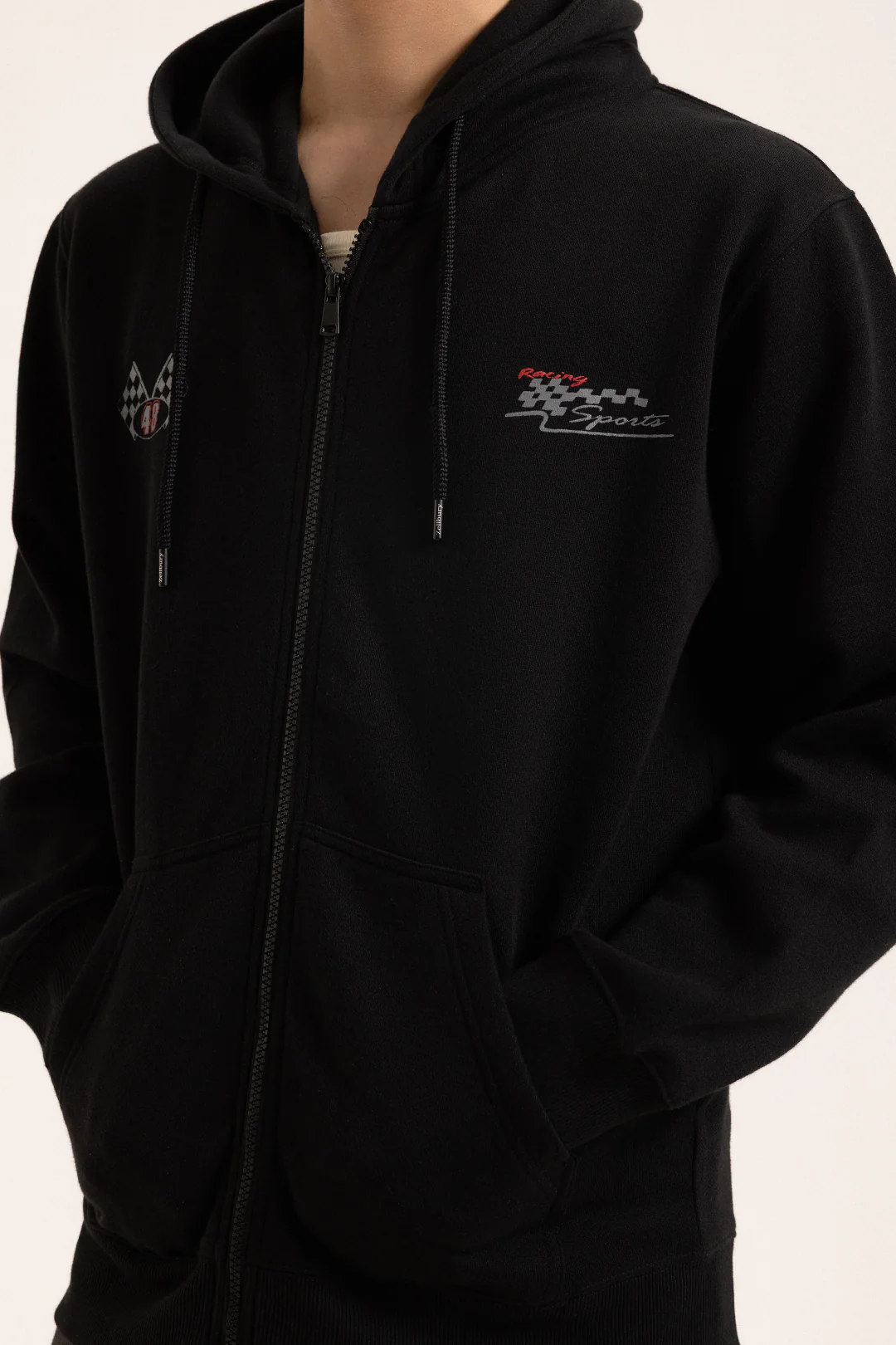 Graphic Zipper Hoodie - 5013 - Image 6