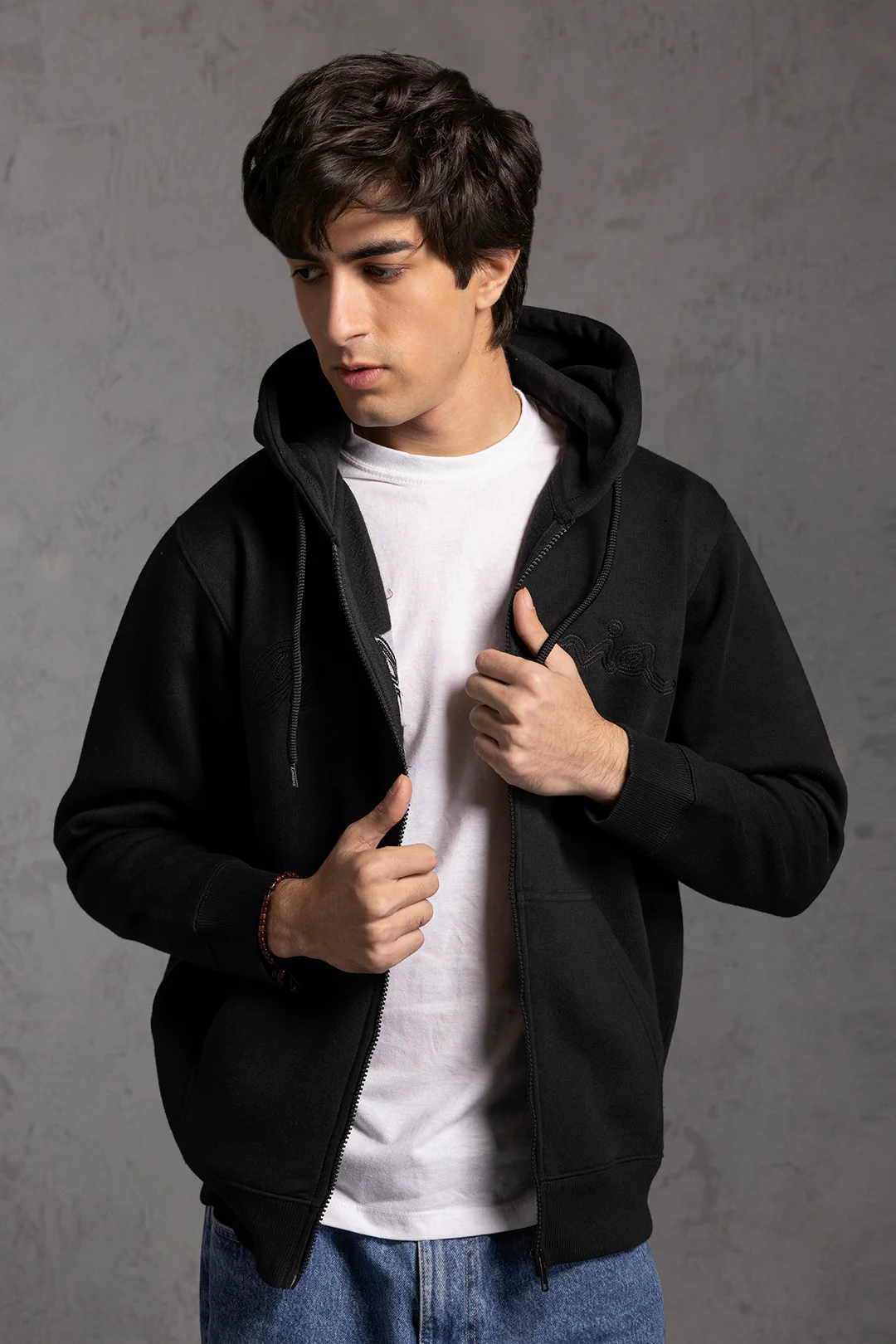 Graphic Zipper Hoodie - 5015 - Image 4