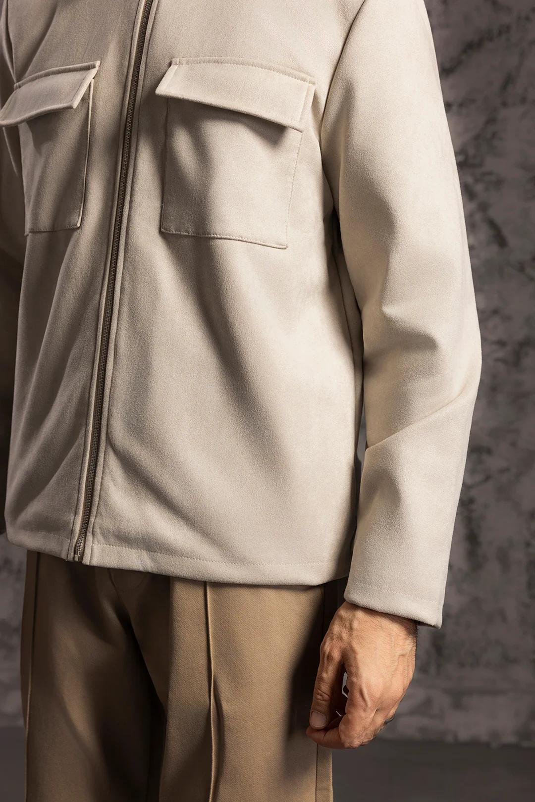 Faux Suede Jacket - 5008 - Image 5