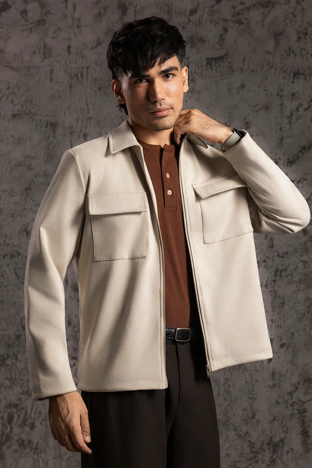 Faux Suede Jacket - 5008 - Image 7