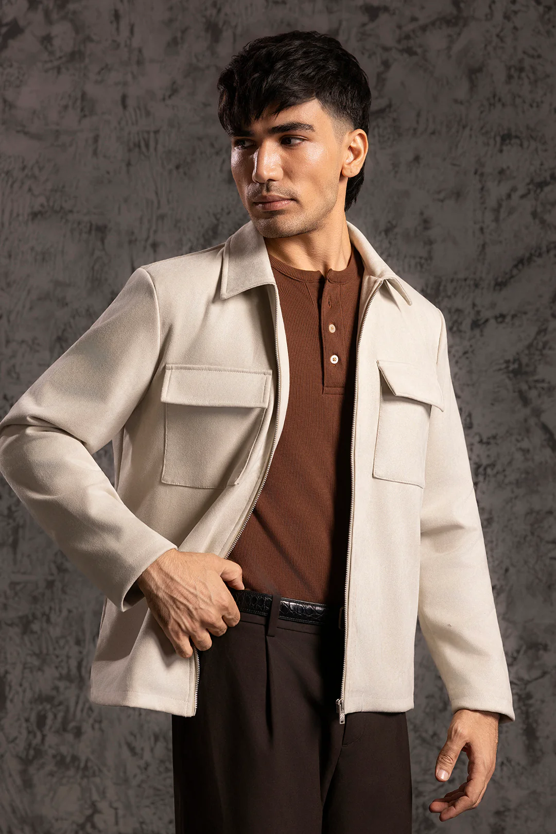 Faux Suede Jacket - 5008 - Image 9