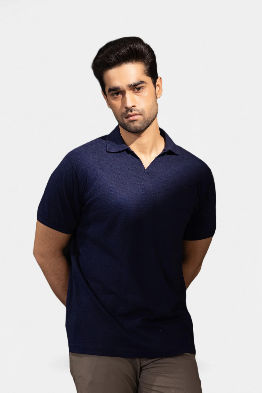 Textured Johnny Collar Polo - 5004 - Image 4