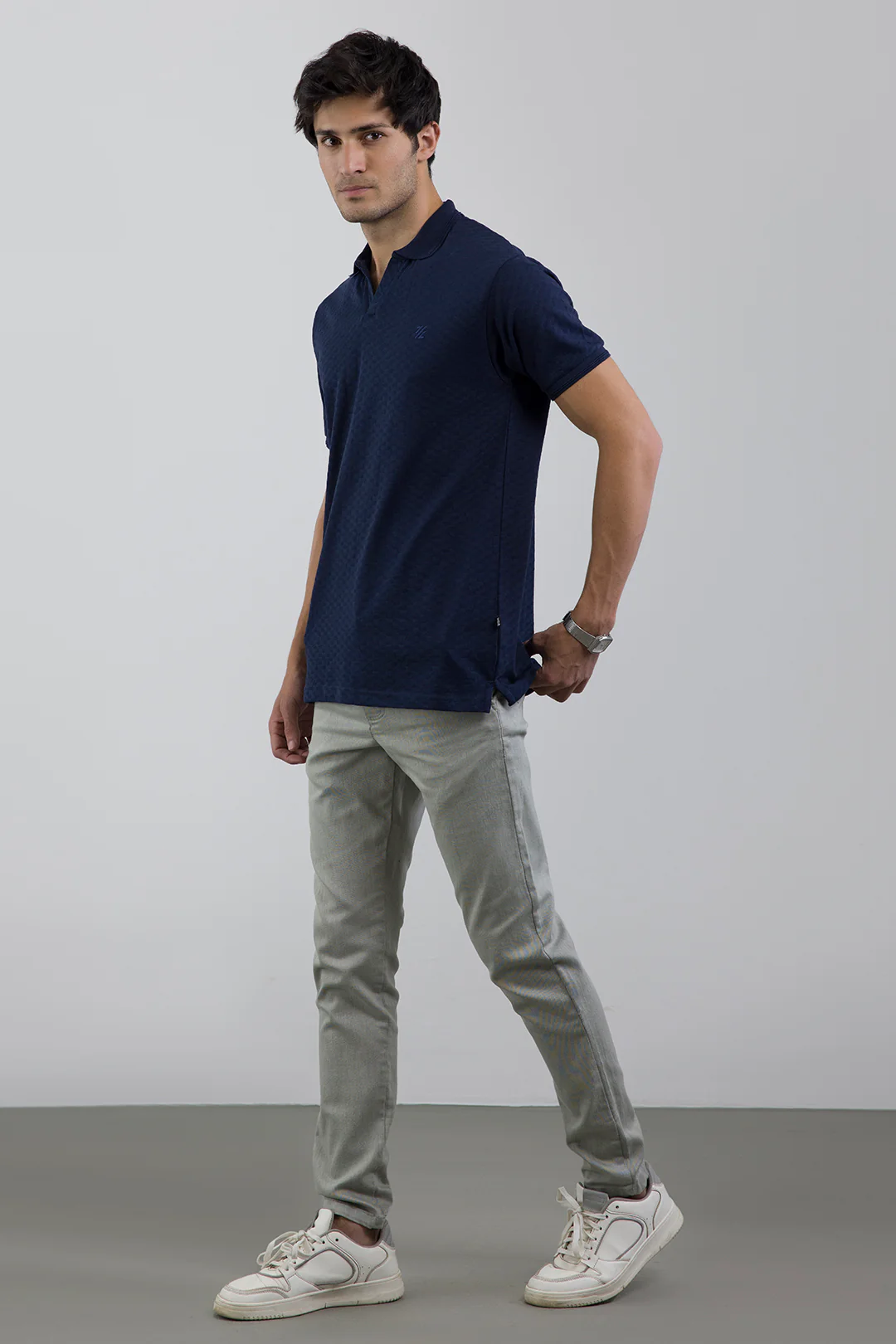 Textured Johnny Collar Polo - 5005 - Image 8