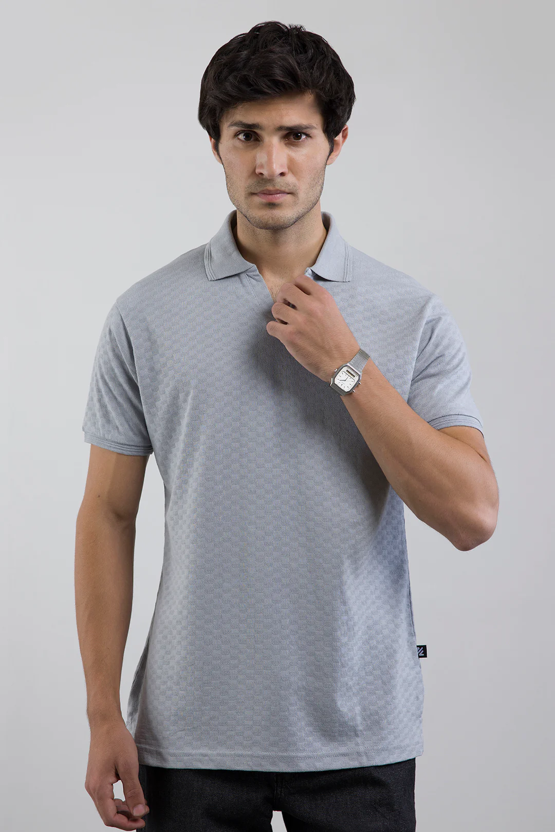 Textured Johnny Collar Polo - 5005 - Image 6