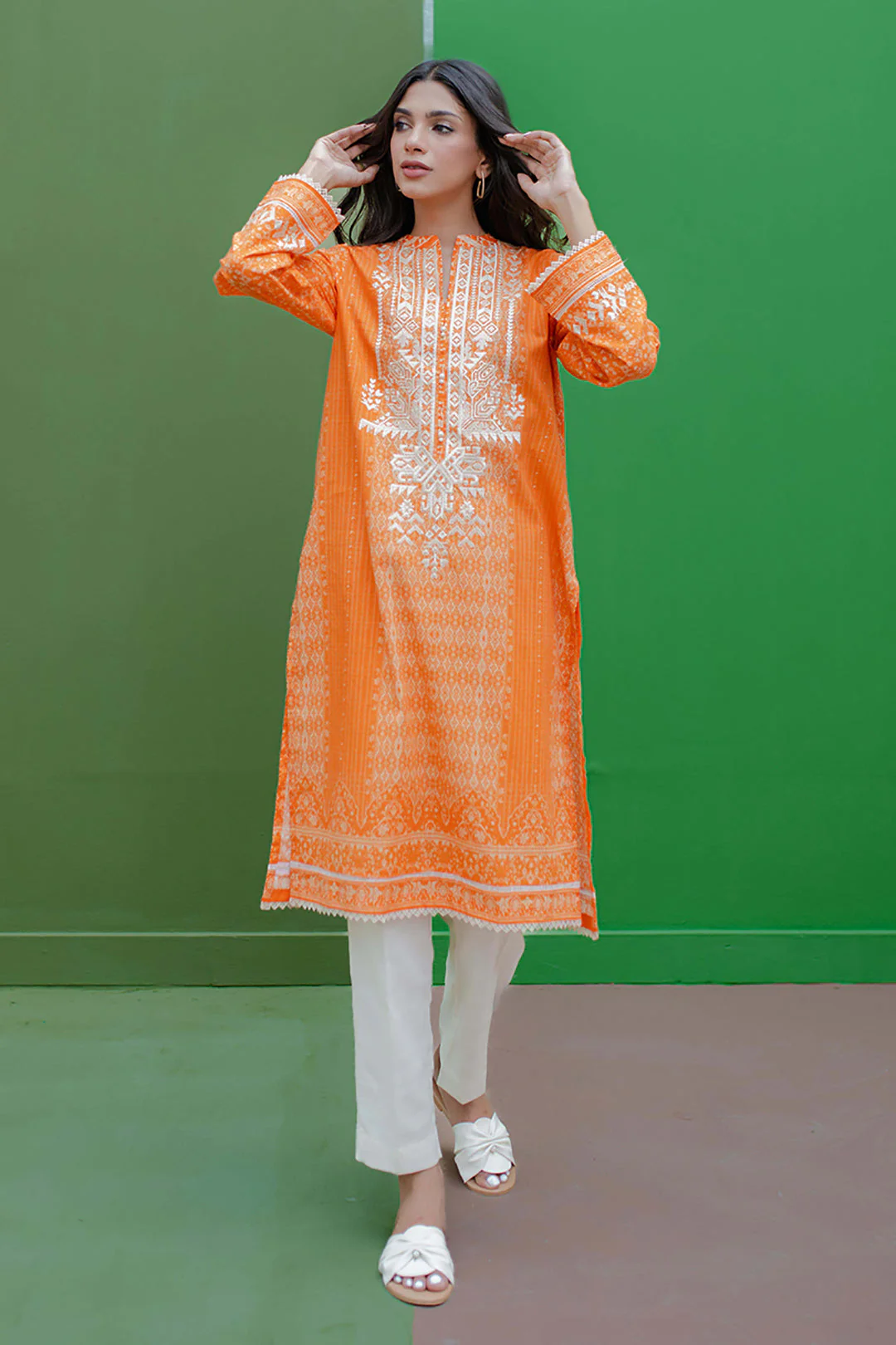 Embroidered Kurta - 1198 - Image 2