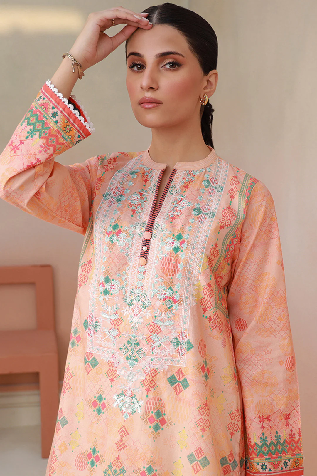 Embroidered Kurta - 1314 - Image 6