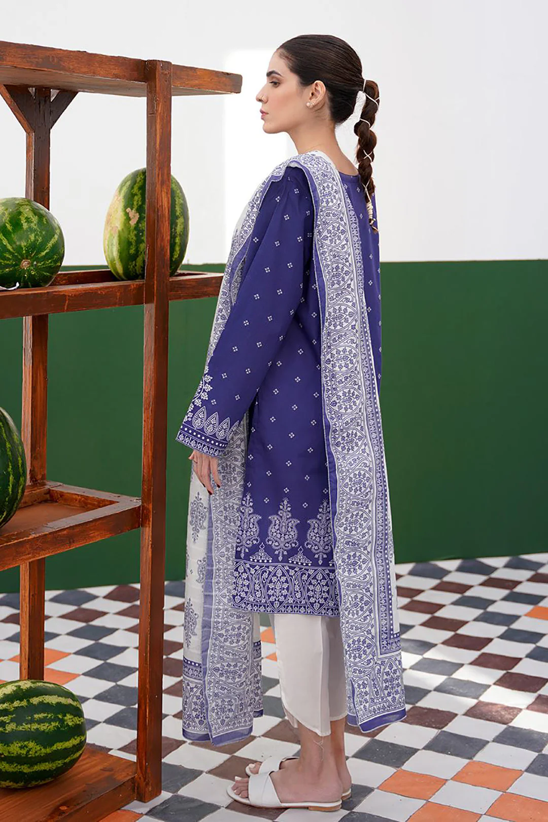 Embroidered Kurta Dupatta - 0634 - Image 3