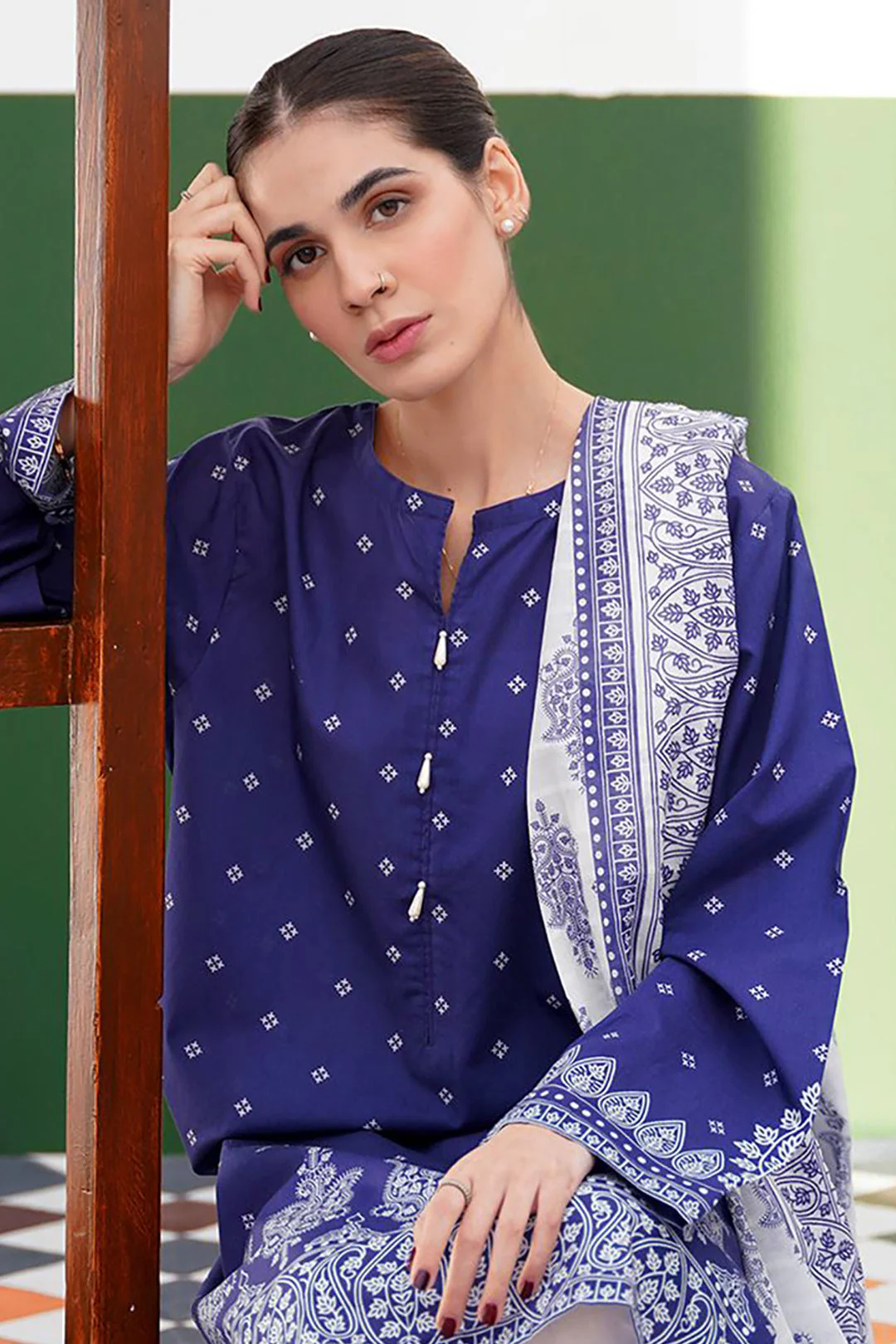 Embroidered Kurta Dupatta - 0634 - Image 6