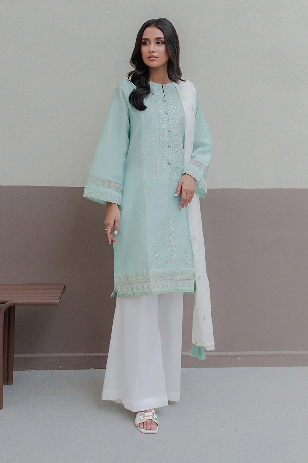 Embroidered Kurta Dupatta - 0975 - Image 2