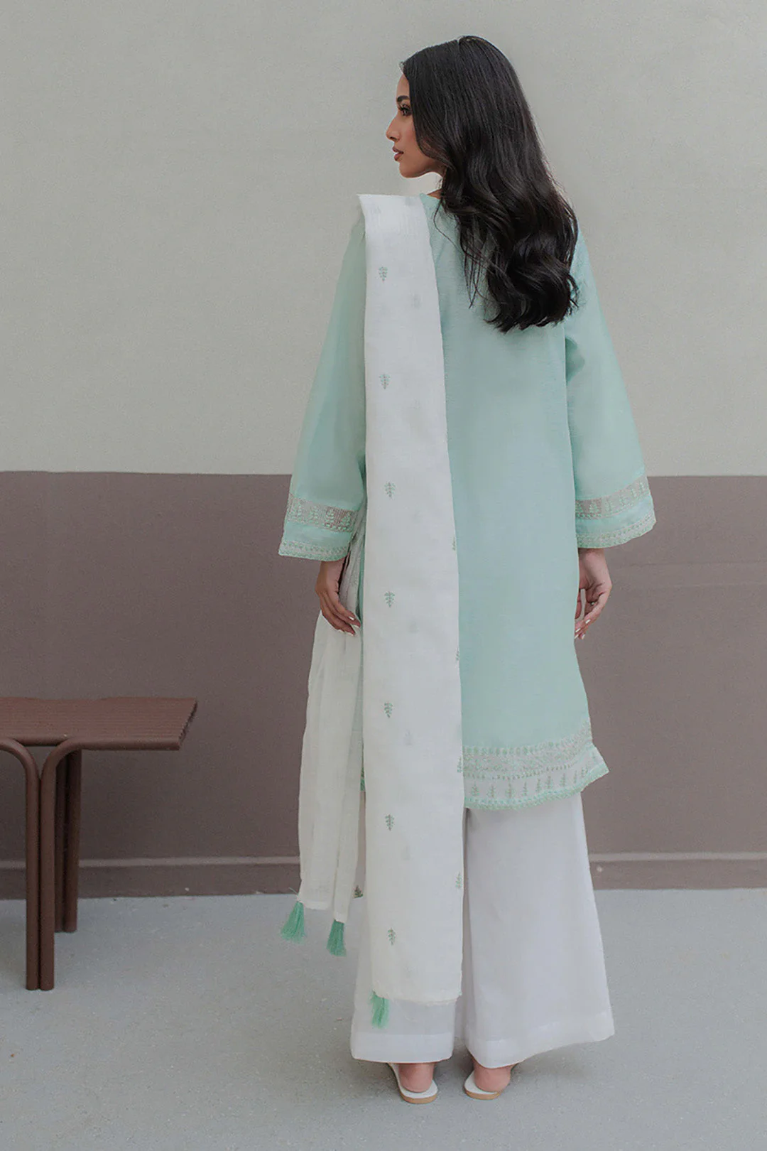 Embroidered Kurta Dupatta - 0975 - Image 5