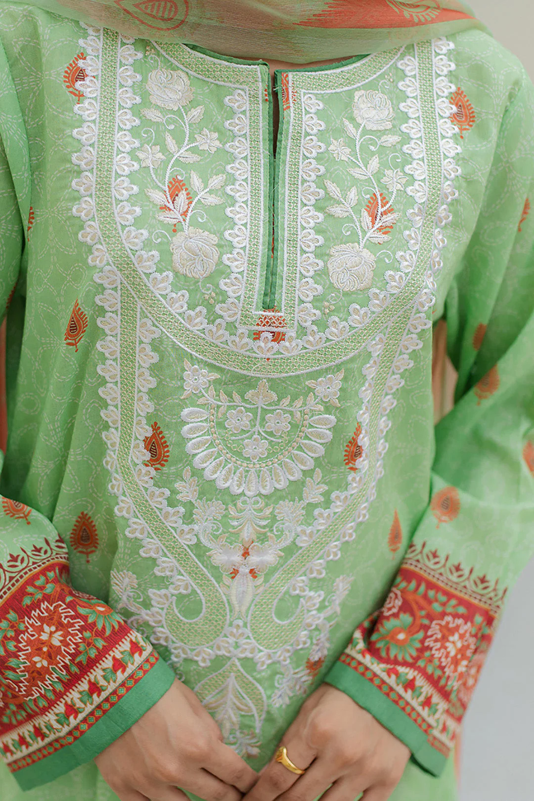 Embroidered Kurta Dupatta - 1071 - Image 4
