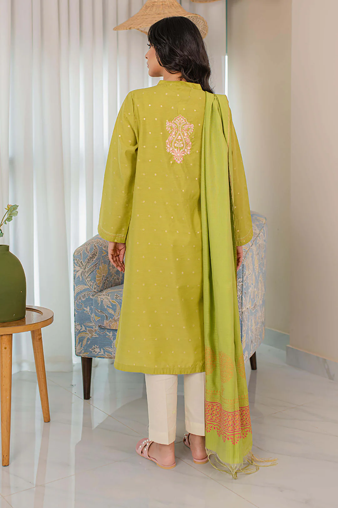 Embroidered Kurta Dupatta - 1089 - Image 5