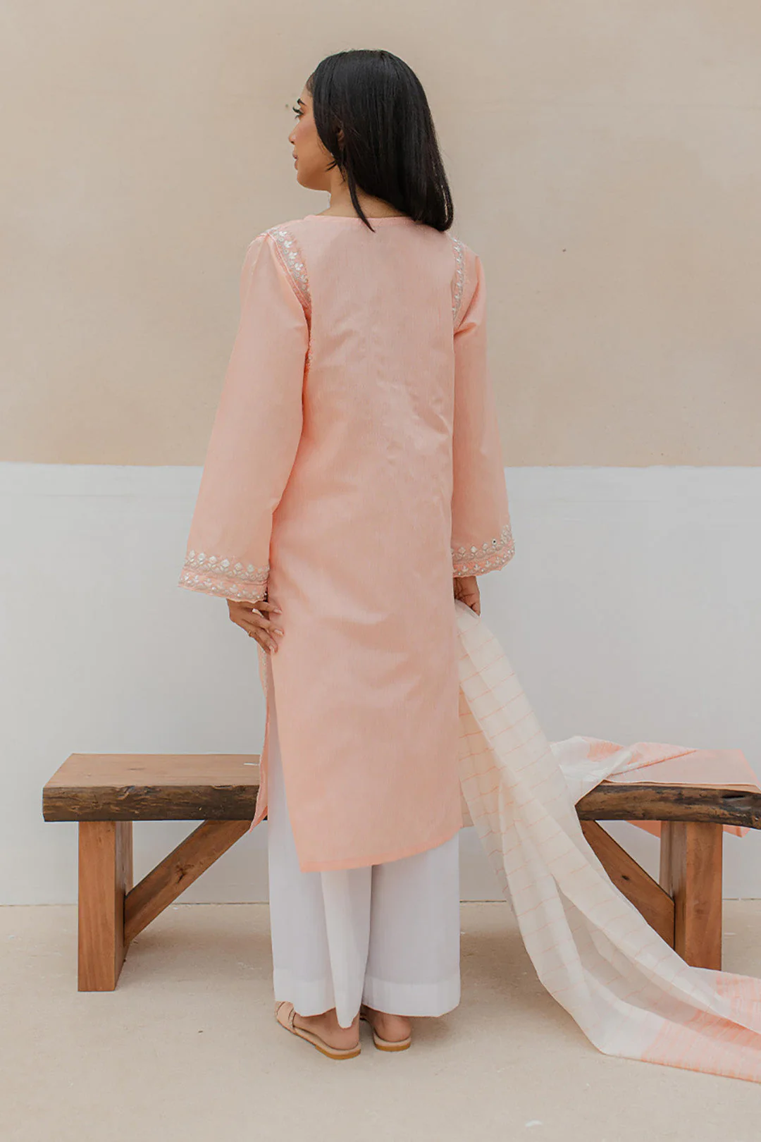 Embroidered Kurta Dupatta - 1095 - Image 5