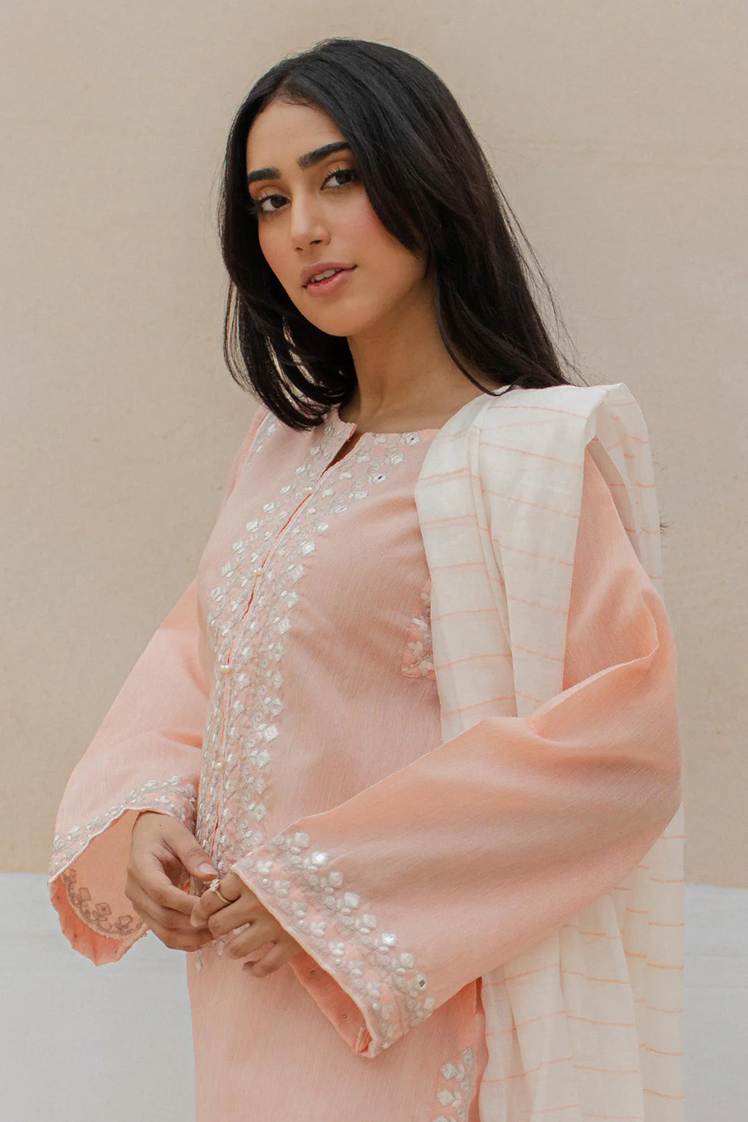 Embroidered Kurta Dupatta - 1095 - Image 6