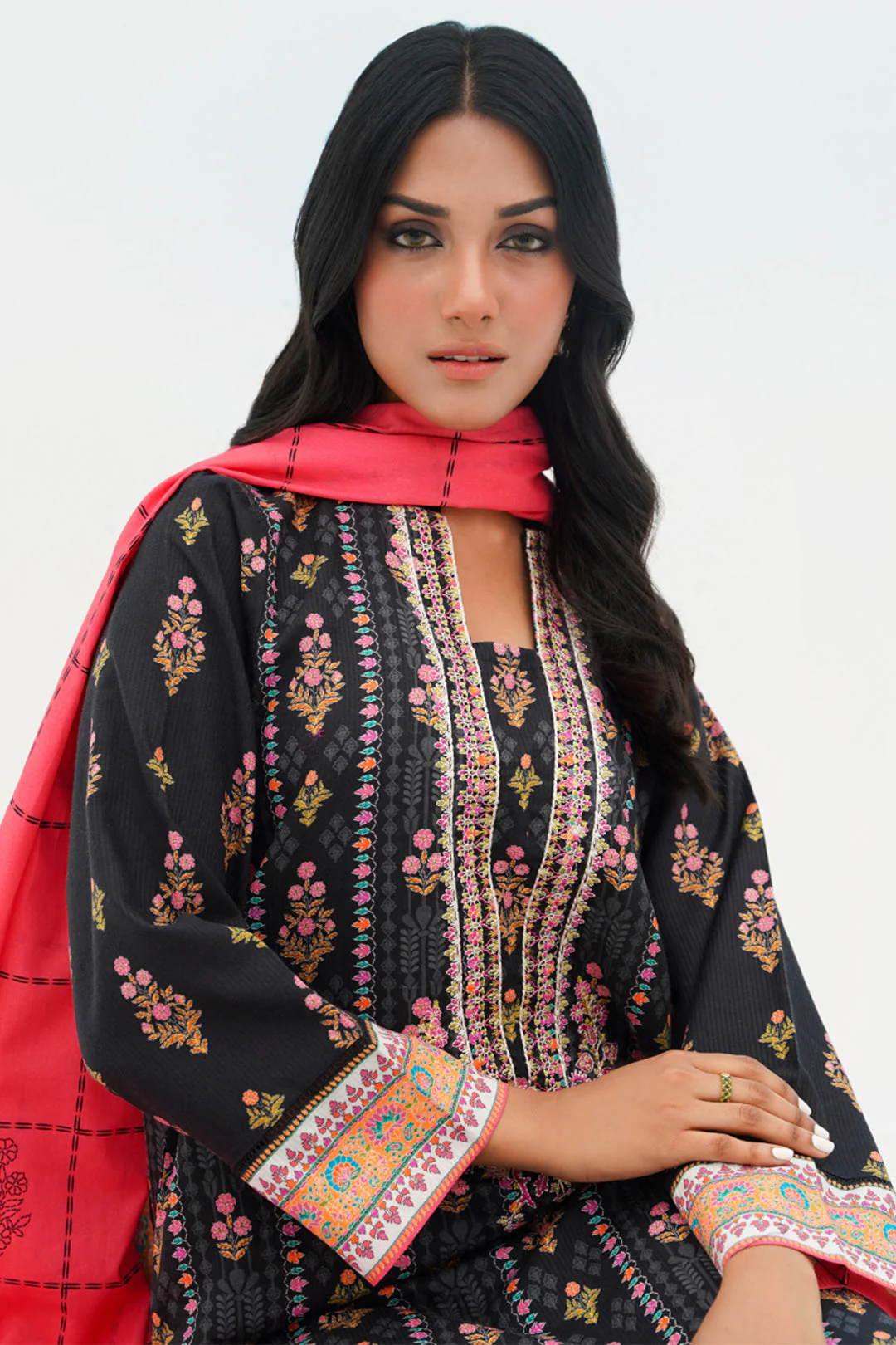 Embroidered Kurta Dupatta - 1365 - Image 6