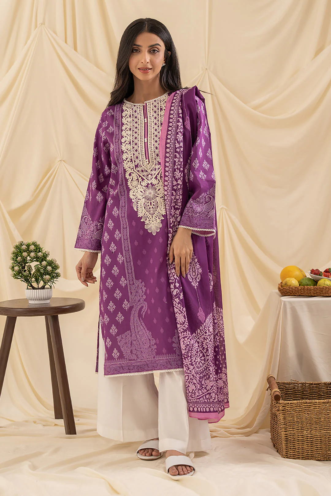 Embroidered Kurta Dupatta - 1710 - Image 2